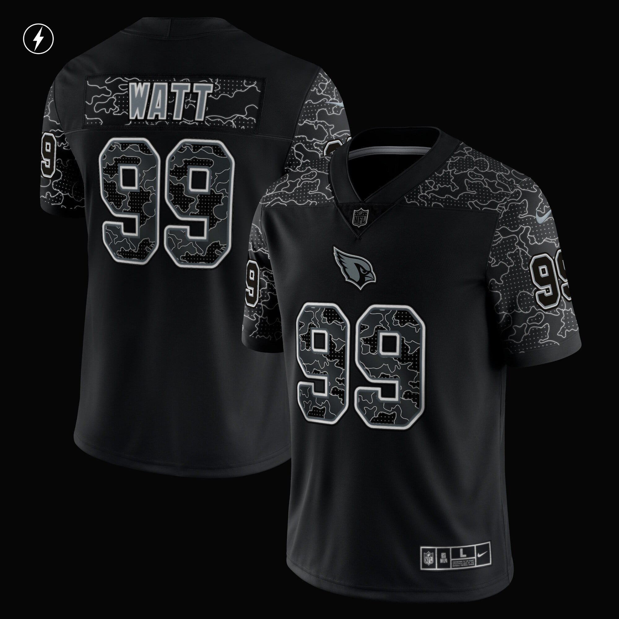 Men's Nike J.J. Watt Black Arizona Cardinals RFLCTV Limited Jersey - vstockx