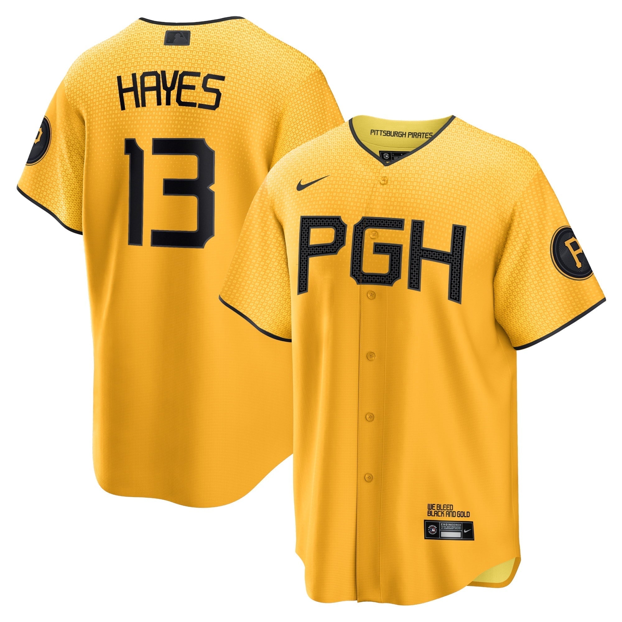 Men's Nike Ke'Bryan Hayes Gold Pittsburgh Pirates 2023 City Connect Replica Player Jersey - vstockx
