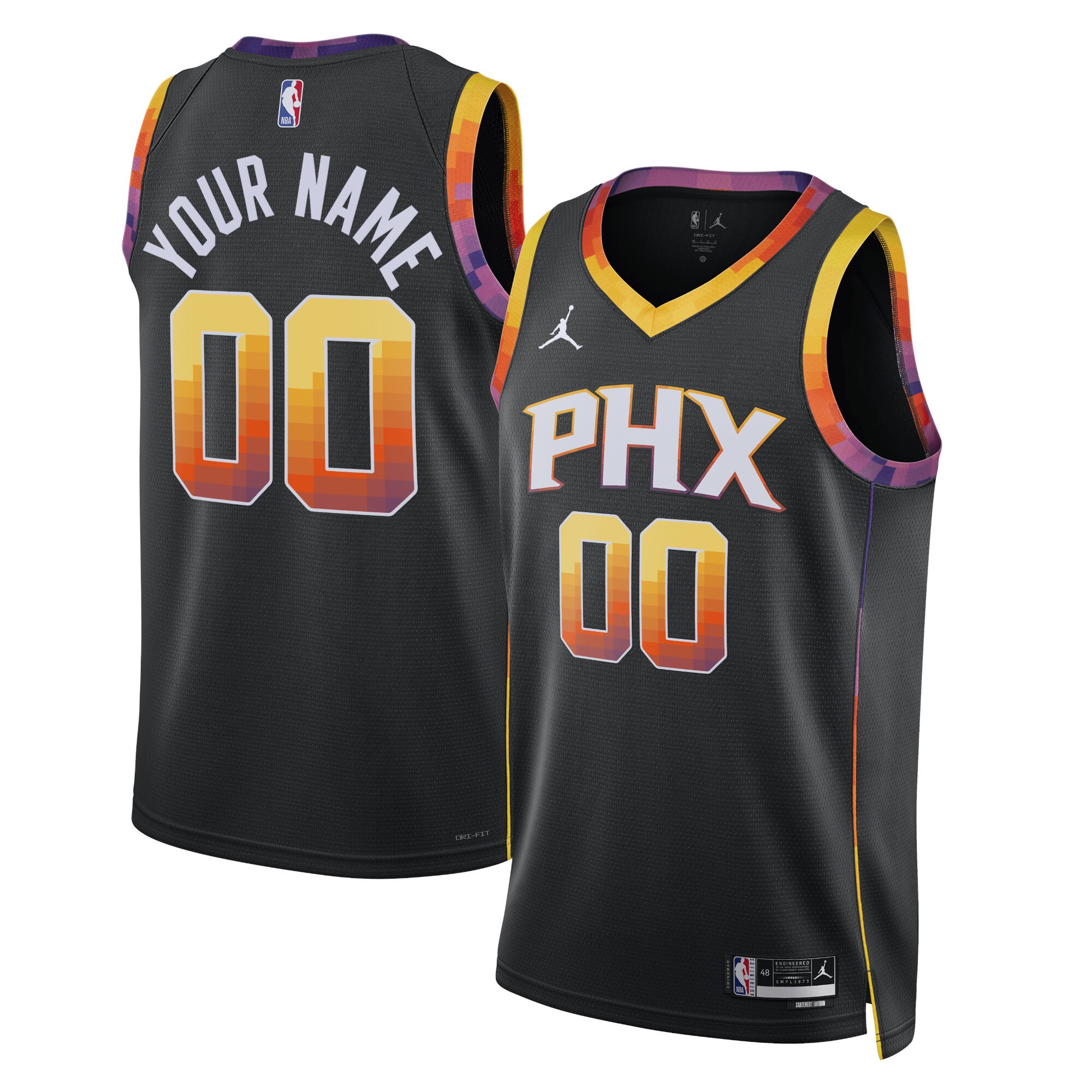 Phoenix Suns Jordans Brand Unisex 2022/23 Swingman Custom Jersey - Statement Edition - Black - vstockx