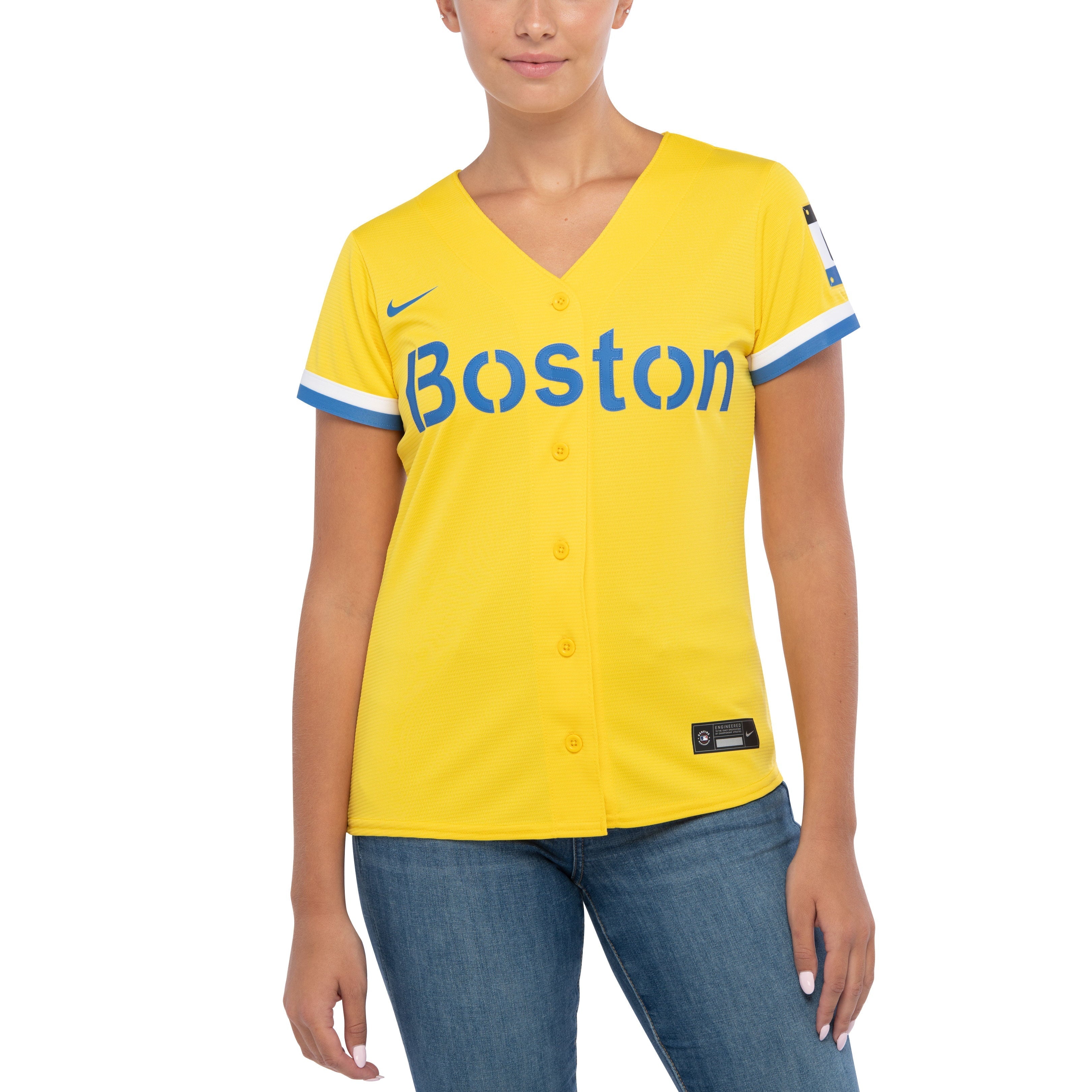 Women's Nike Rafael Devers Gold Boston Red Sox City Connect Replica Player Jersey - vstockx