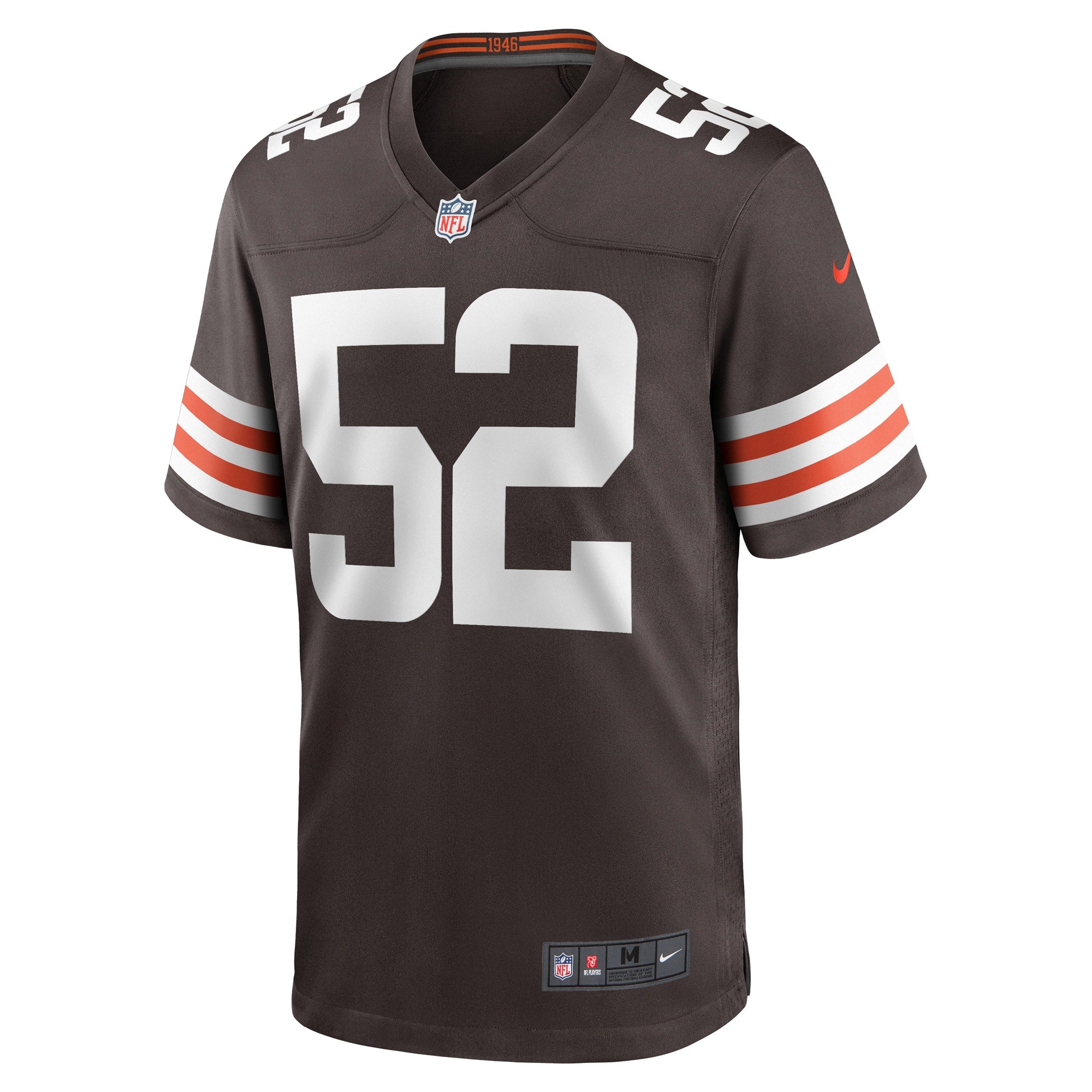 Men's Nike Dawson Deaton Brown Cleveland Browns Game Player Jersey - vstockx