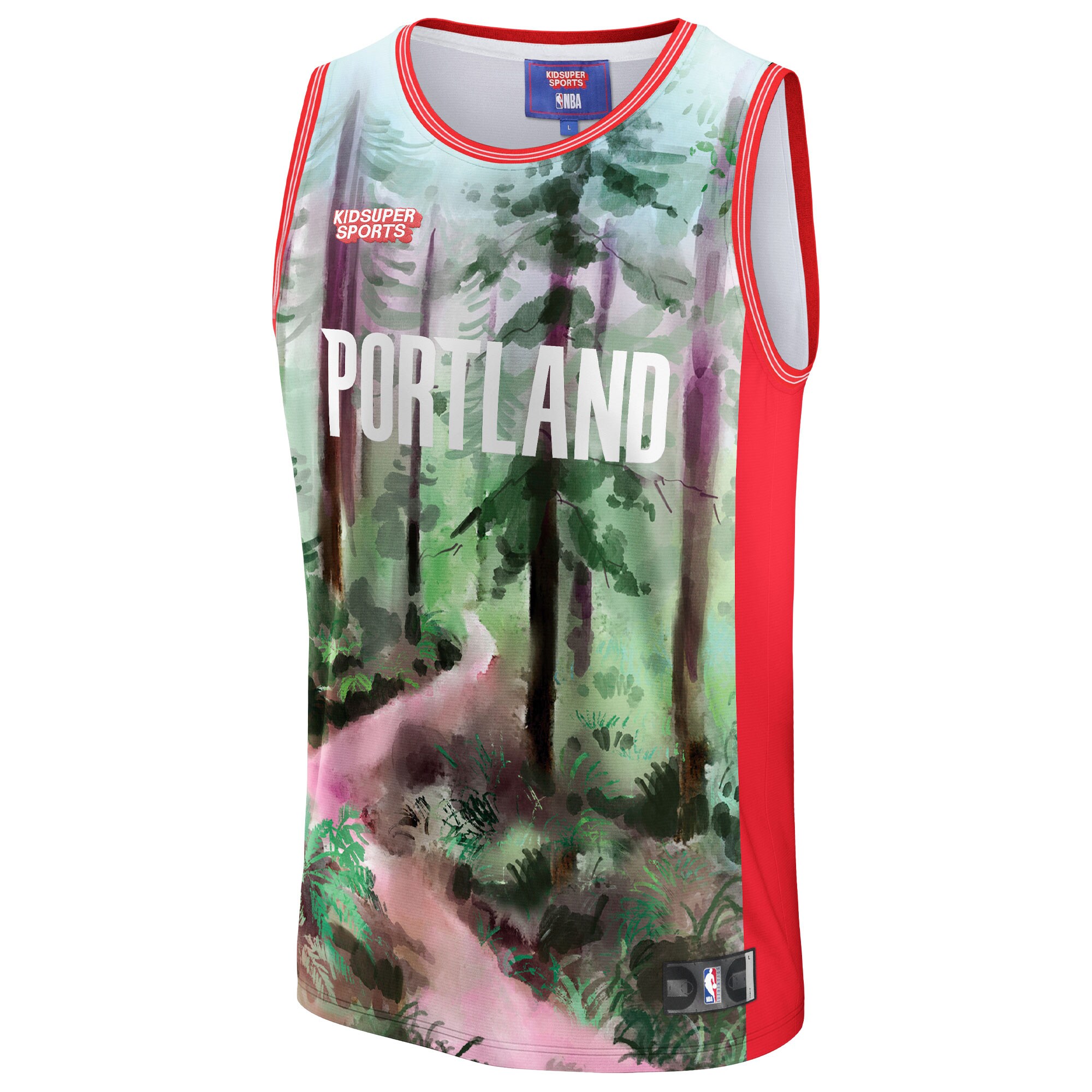 Portland Trail Blazers NBA & KidSuper Studios by Fanatics Unisex Hometown Jersey - Green - vstockx