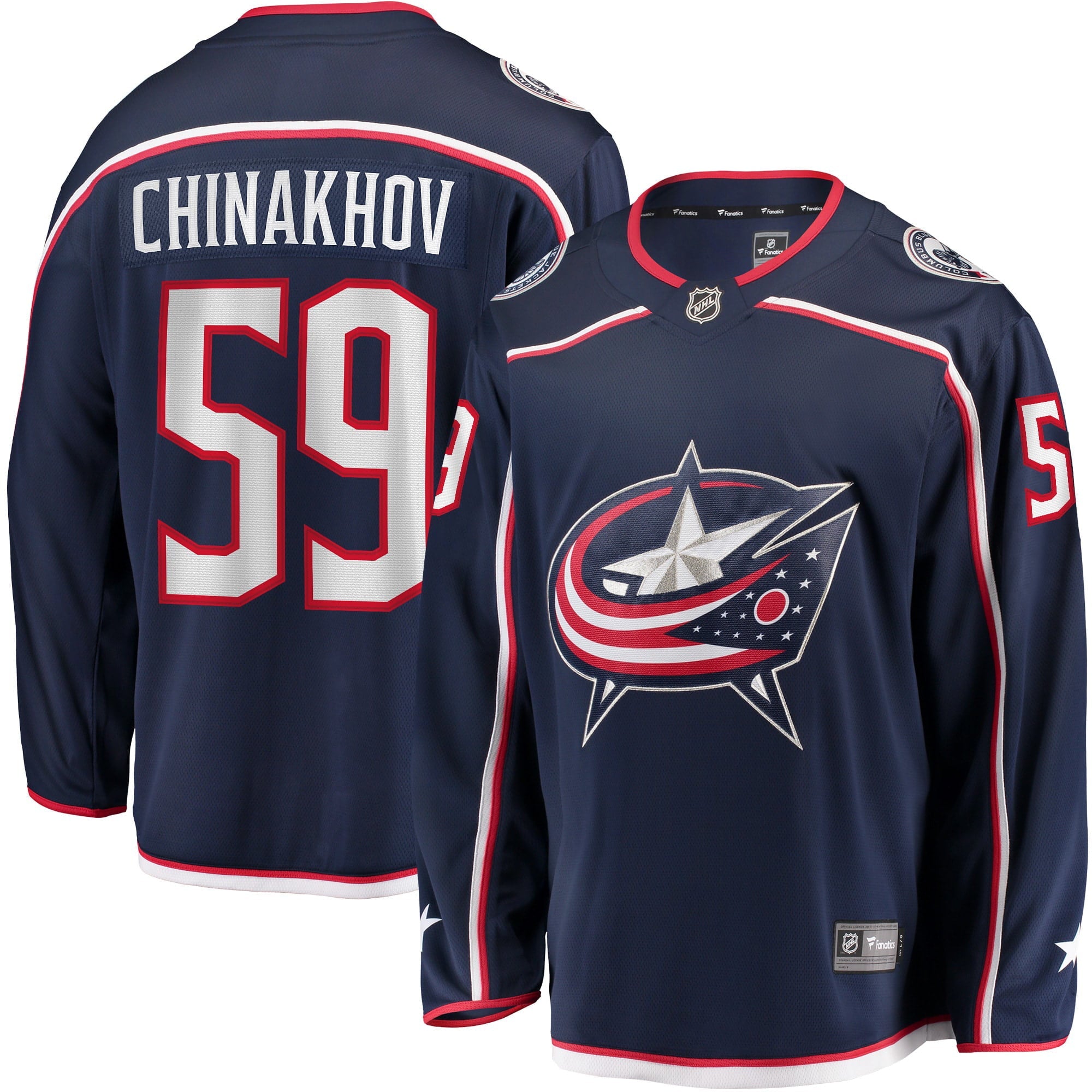 Men's Fanatics Branded Yegor Chinakhov Navy Columbus Blue Jackets Home Breakaway Player Jersey - vstockx