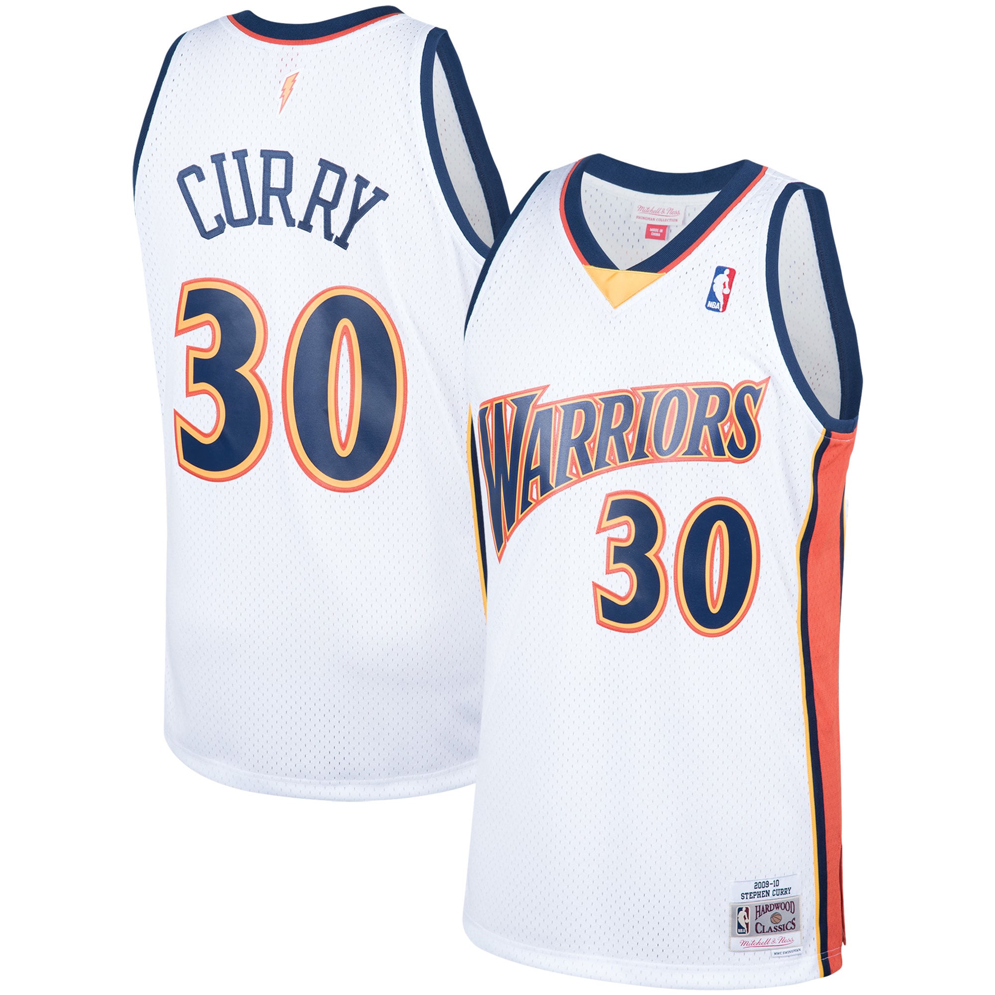 Stephen Curry Golden State Warriors Mitchell & Ness Hardwood Classics Swingman Jersey - White - vstockx