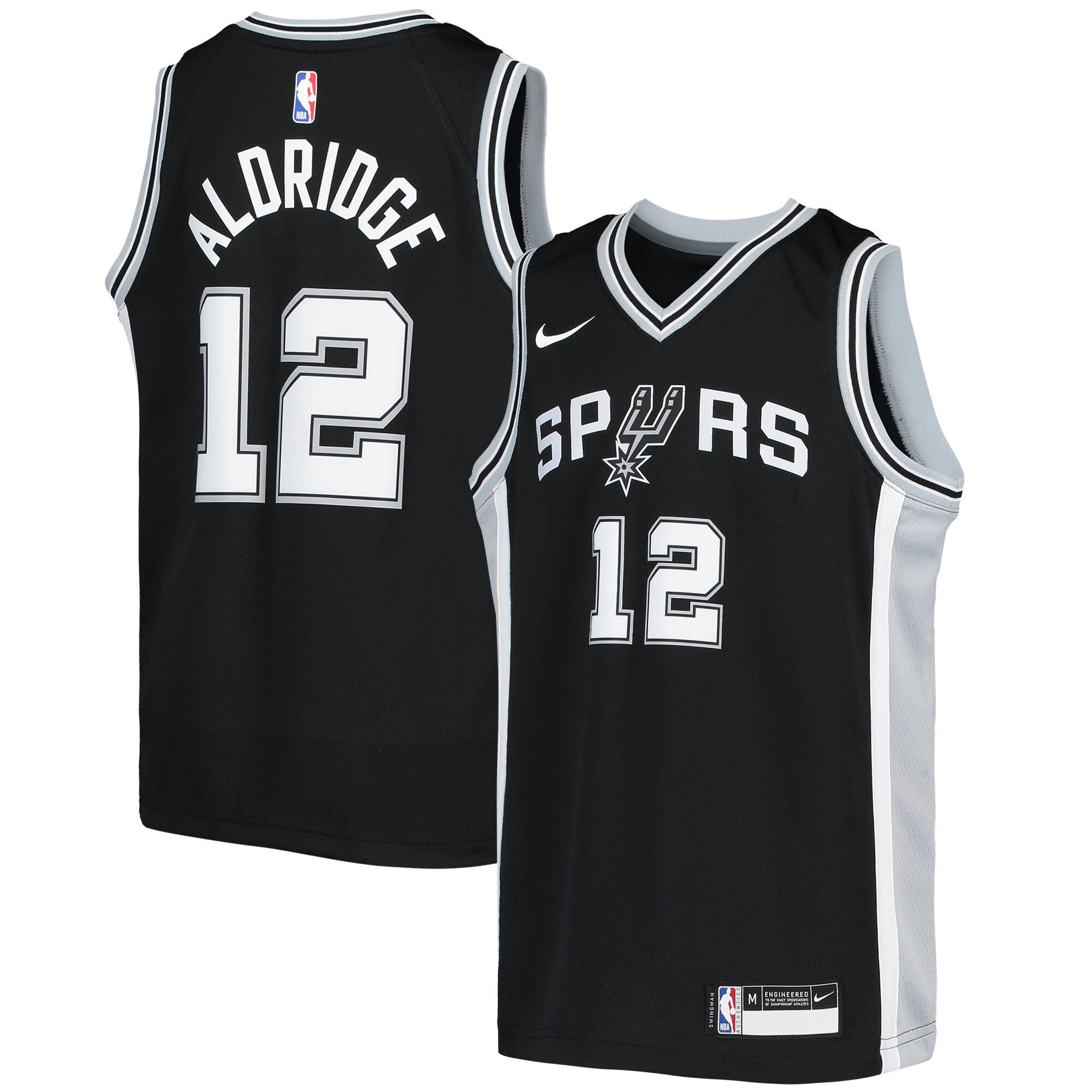 LaMarcus Aldridge San Antonio Spurs Nike Youth 2020/21 Swingman Jersey - Icon Edition - Black - vstockx
