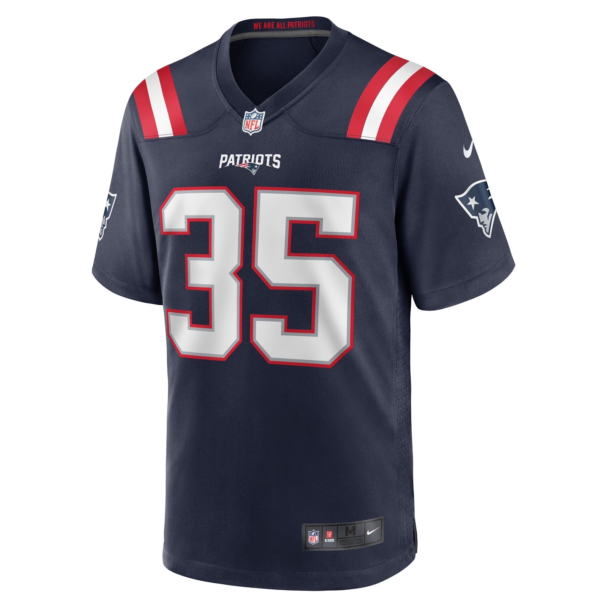 Men's Nike Pierre Strong Jr. Navy New England Patriots Game Player Jersey - vstockx