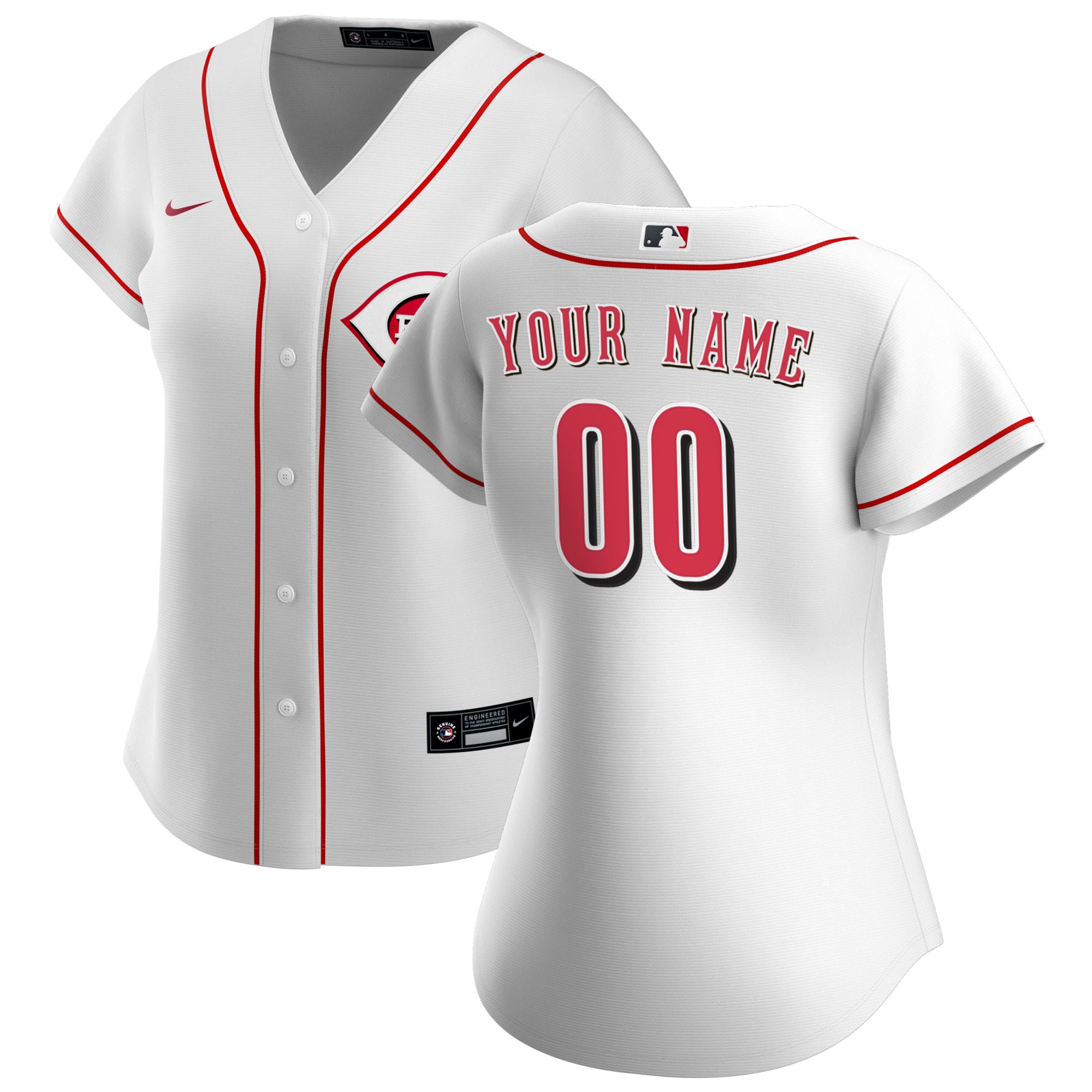 Cincinnati Reds Nike Women's Home Replica Custom Jersey - White - vstockx
