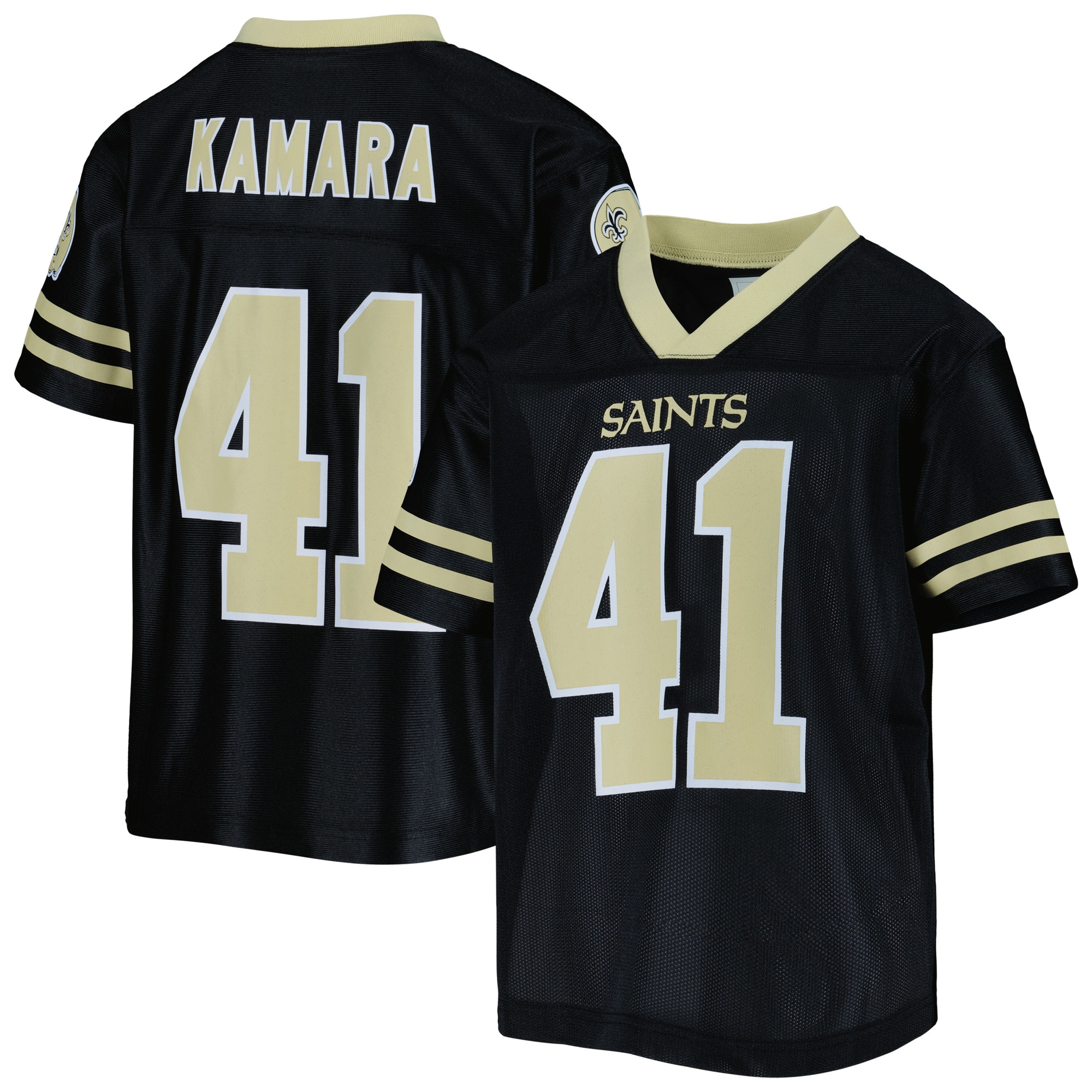 Youth Alvin Kamara Black New Orleans Saints Team Replica Jersey - vstockx