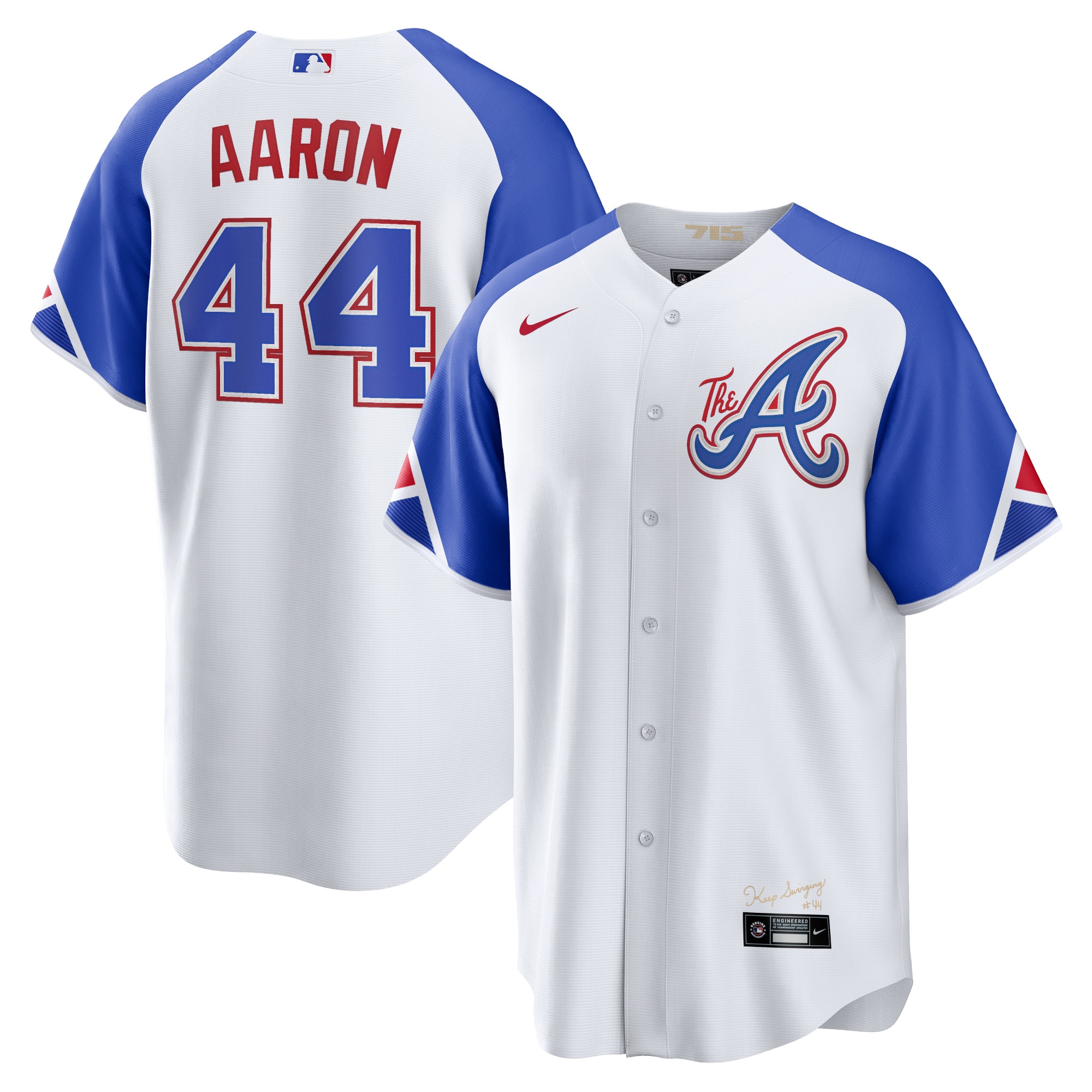 Hank Aaron Atlanta Braves Nike 2023 City Connect Replica Player Jersey - White - vstockx