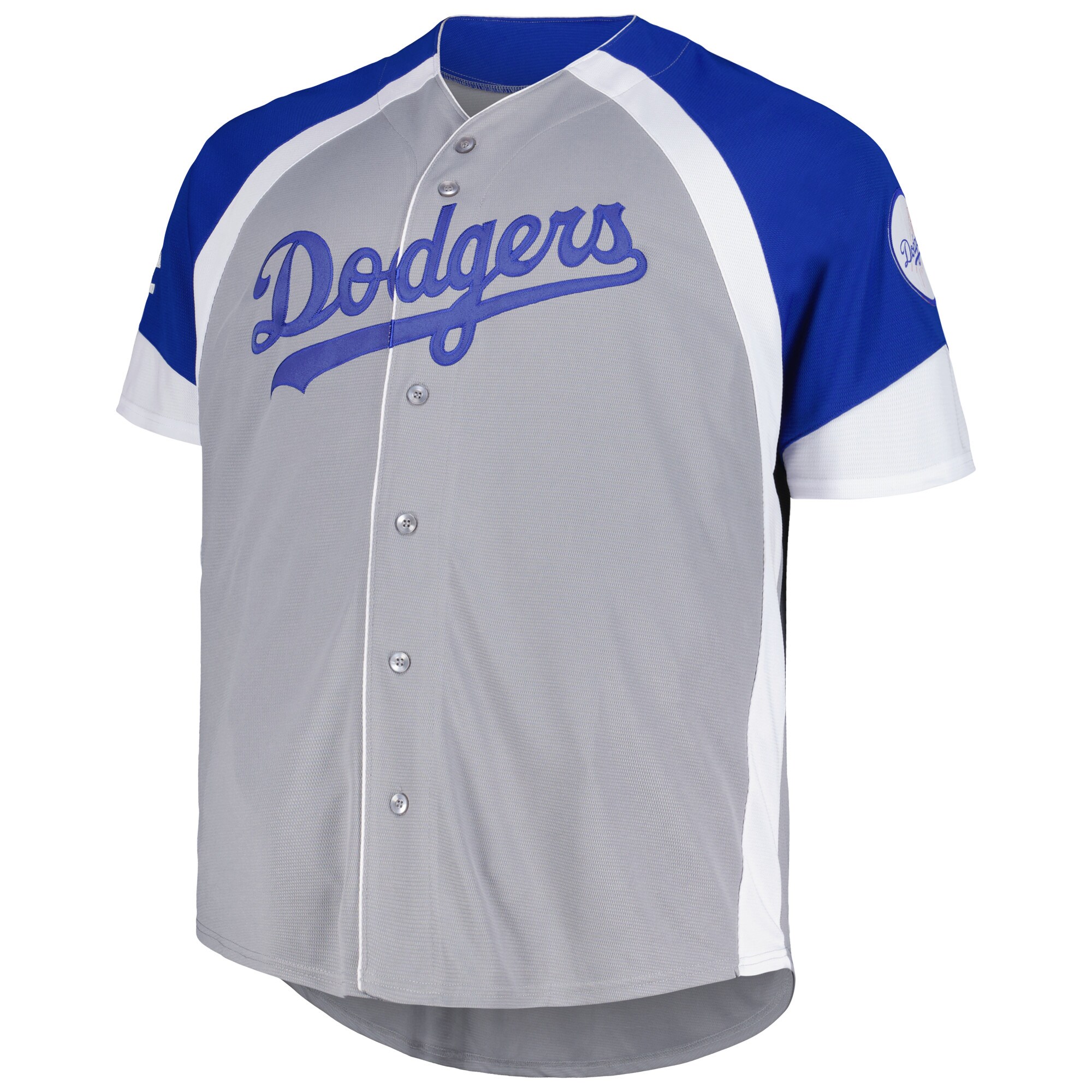 Los Angeles Dodgers Profile Big & Tall Colorblock Team Fashion Jersey - Gray - vstockx
