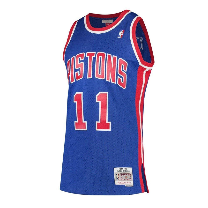 Men's Isiah Thomas Detroit Pistons Mitchell & Ness 1988-89 Hardwood Classics Swingman Jersey - vstockx