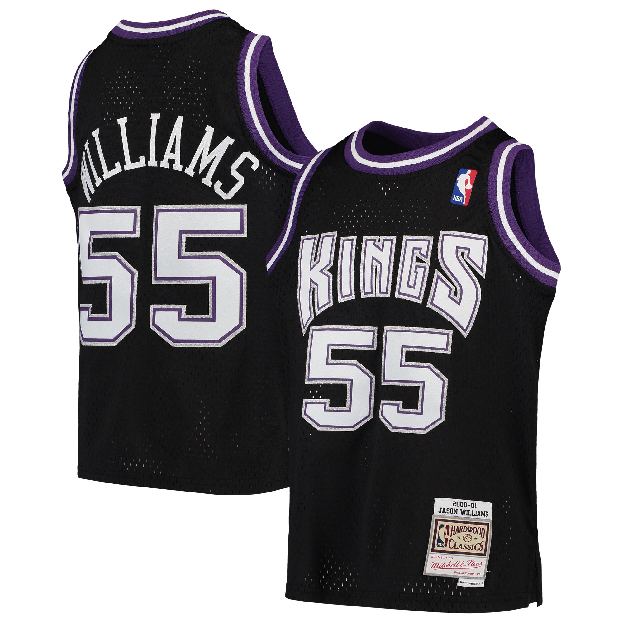 Jason Williams Sacramento Kings Mitchell & Ness Youth 2000-01 Hardwood Classics Swingman Throwback Jersey - Black - vstockx