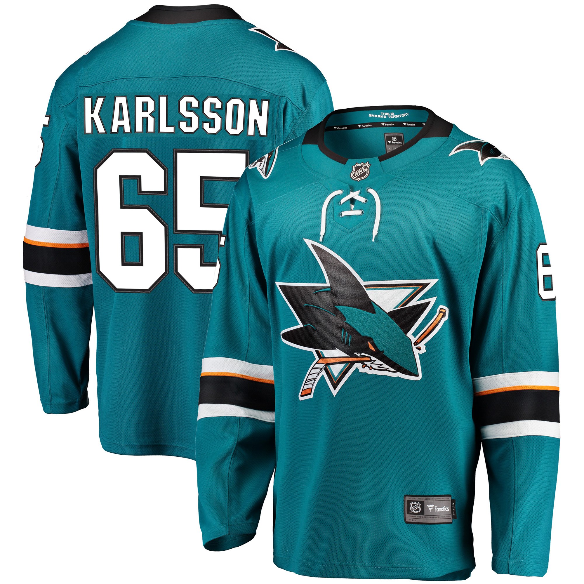Erik Karlsson San Jose Sharks Fanatics Branded 2021/22 Home Premier Breakaway Player Jersey - Teal - vstockx