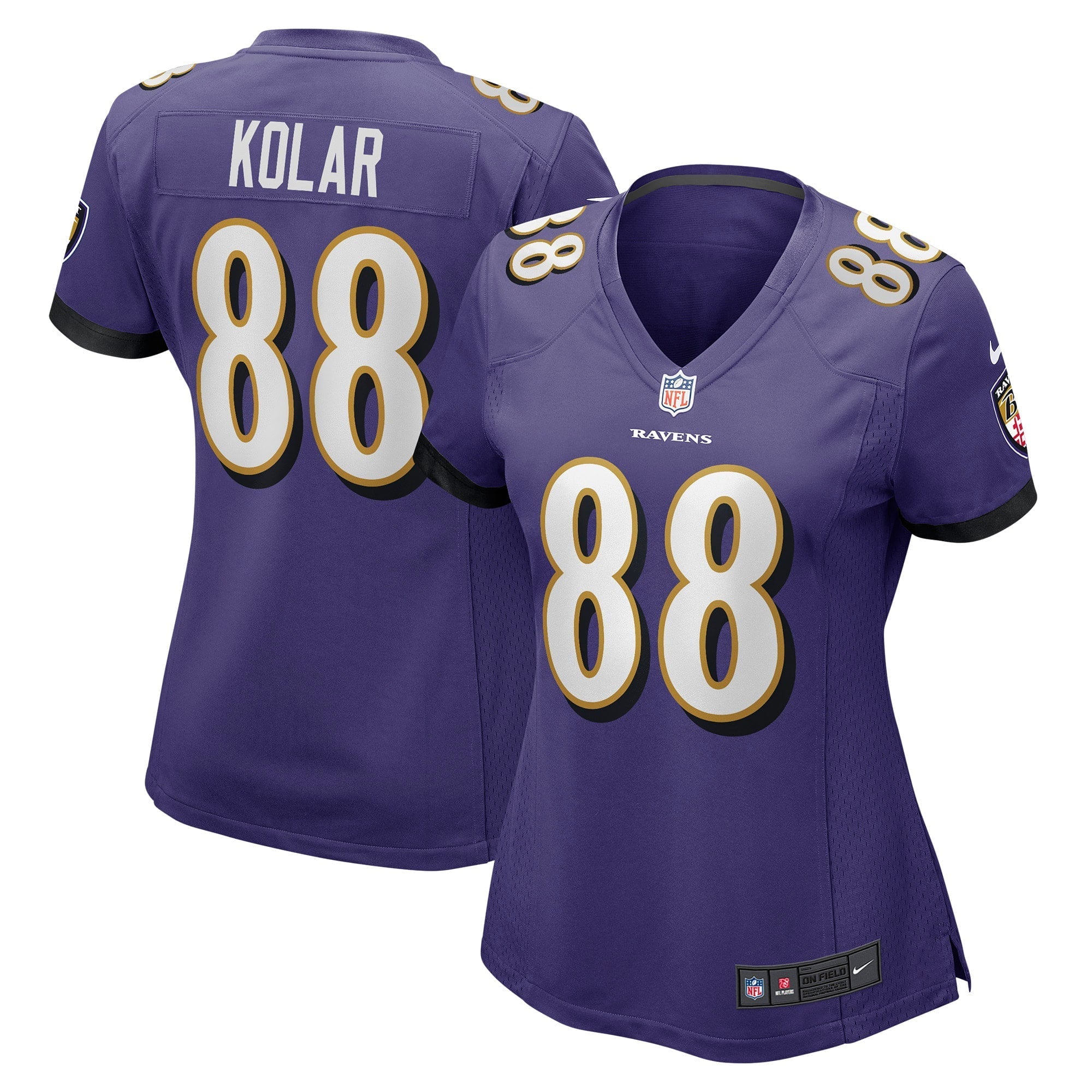 Women's Nike Charlie Kolar Purple Baltimore Ravens Player Game Jersey - vstockx