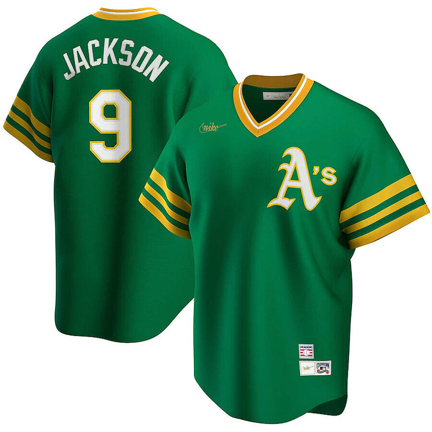 Reggie Jackson Oakland Athletics Cooperstown Collection Player Jersey - Green - vstockx