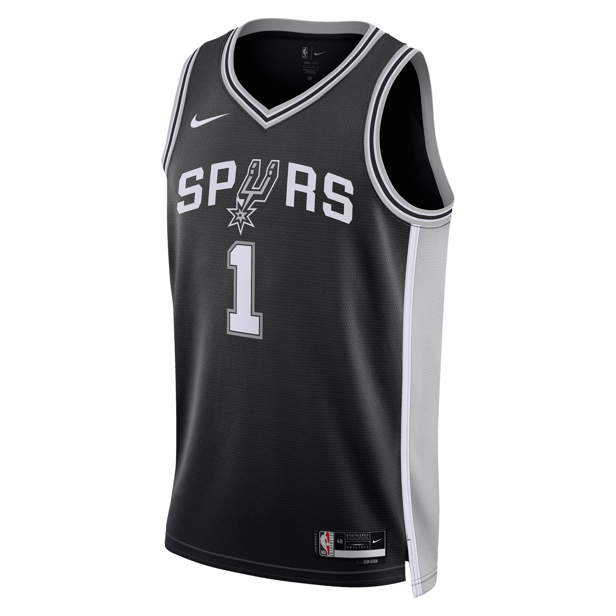 Victor Wembanyama San Antonio Spurs Nike Unisex 2023 NBA Draft First Round Pick Swingman Jersey - Icon Edition - Black - vstockx