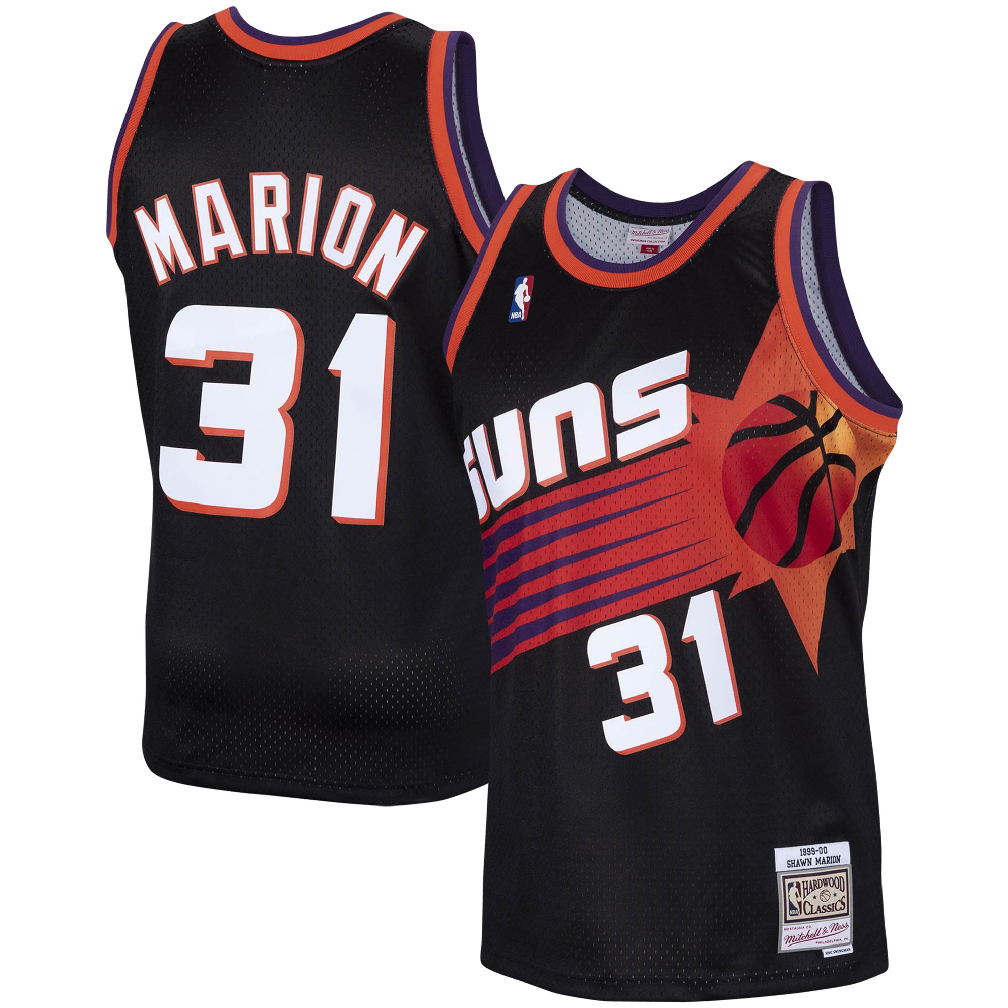 Shawn Marion Phoenix Suns Mitchell & Ness Hardwood Classics Swingman Jersey - Black - vstockx