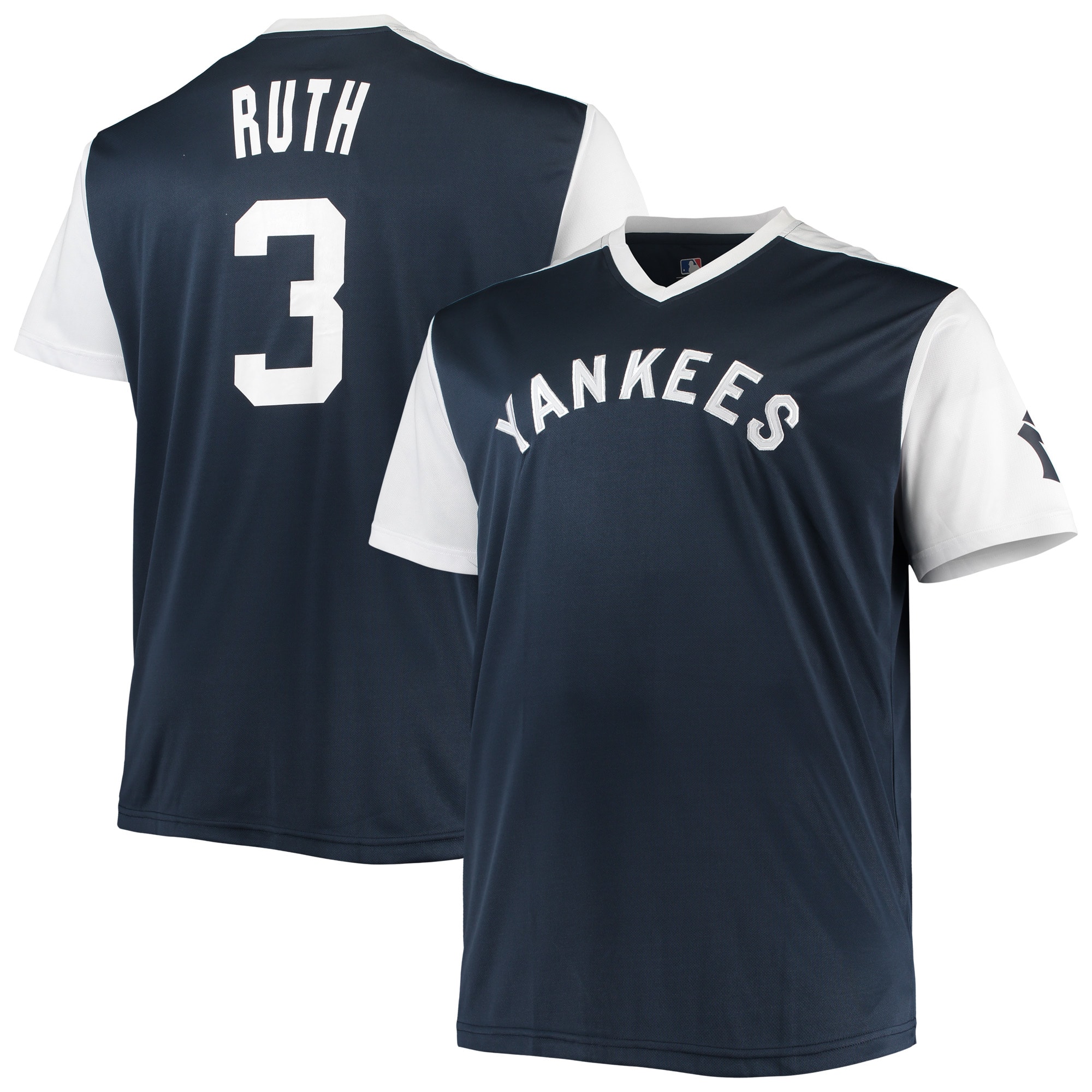 Babe Ruth New York Yankees Cooperstown Collection Replica Player Jersey - Navy/White - vstockx
