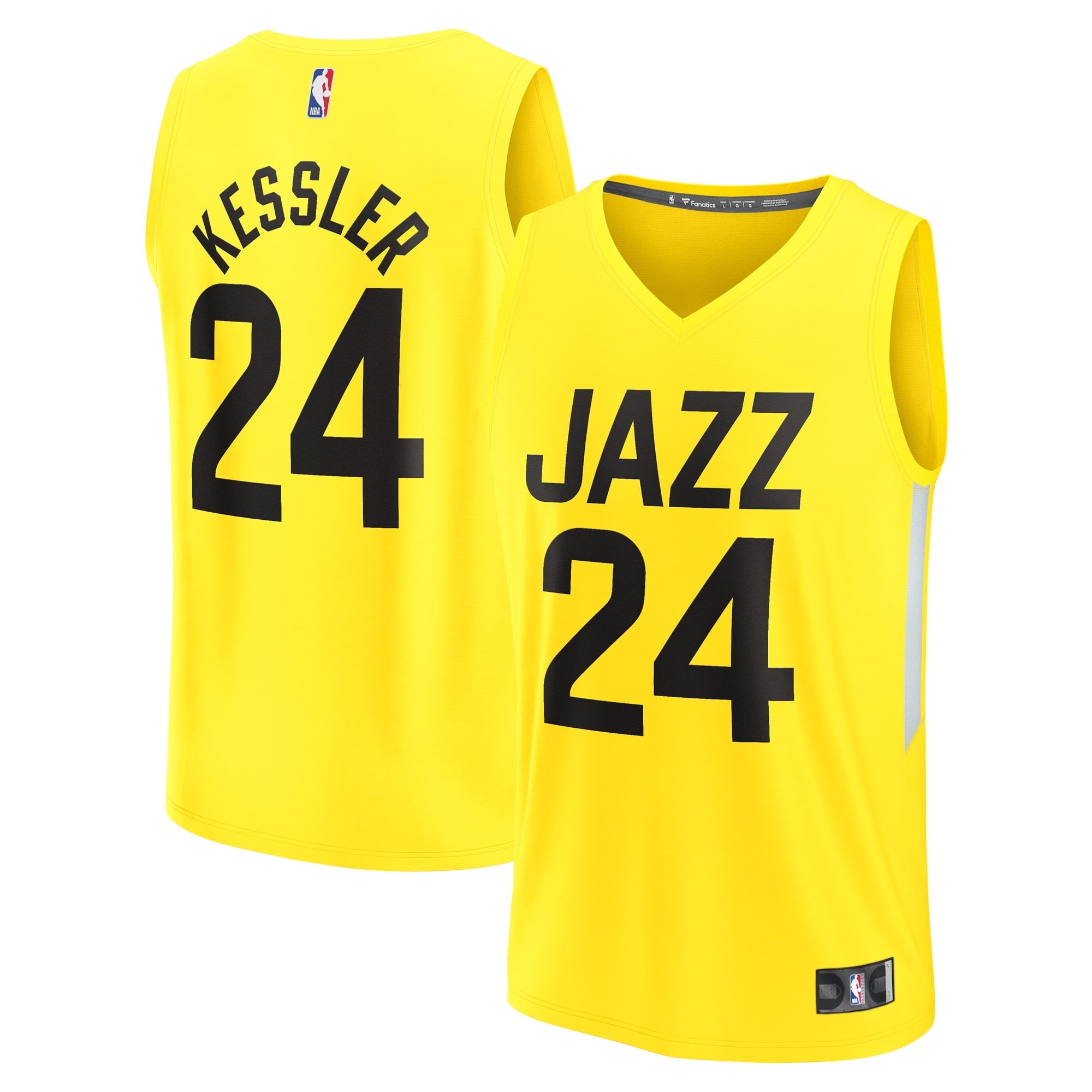 Youth Fanatics Branded Walker Kessler Yellow Utah Jazz Fast Break Player Jersey - Icon Edition - vstockx
