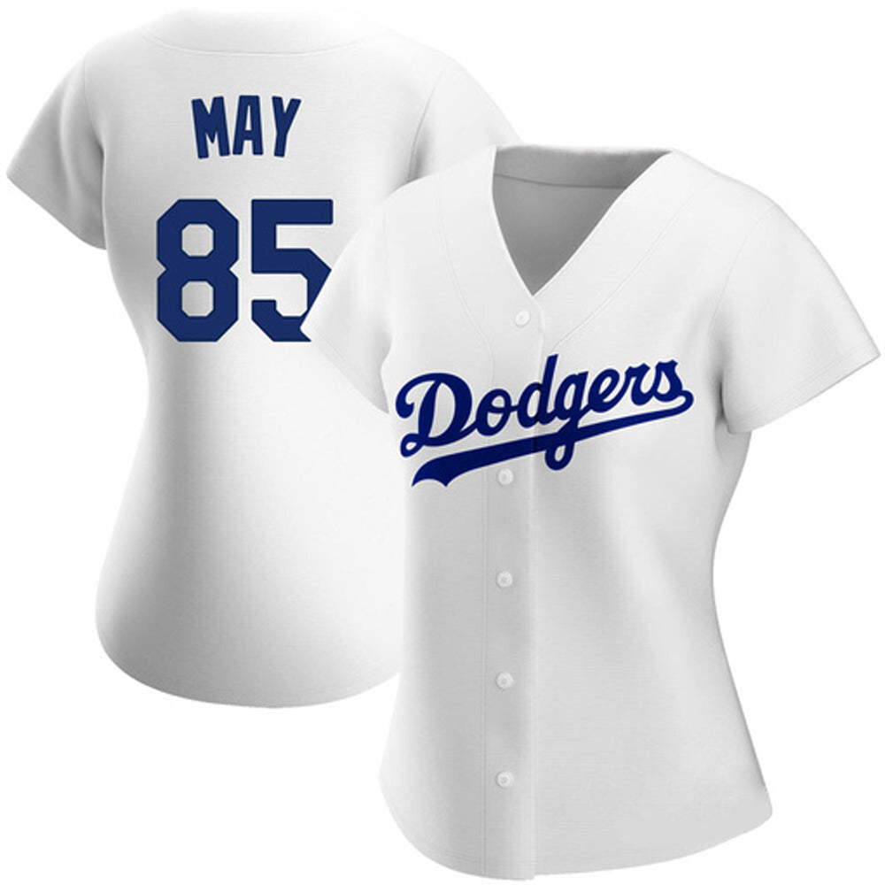 Women's Los Angeles Dodgers Dustin May Cool Base Replica Home Jersey - White - vstockx