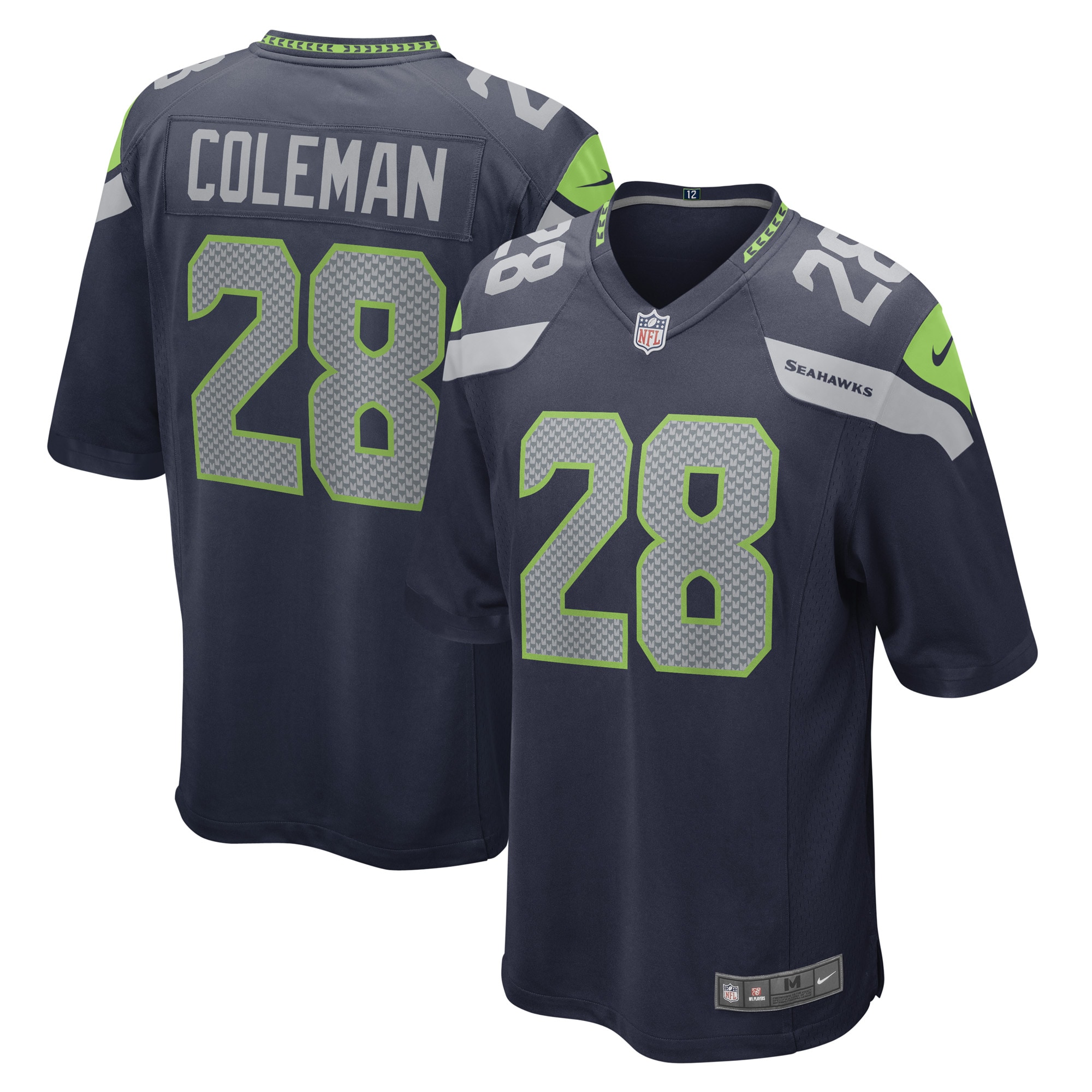 Justin Coleman Seattle Seahawks Nike Game Player Jersey - College Navy - vstockx