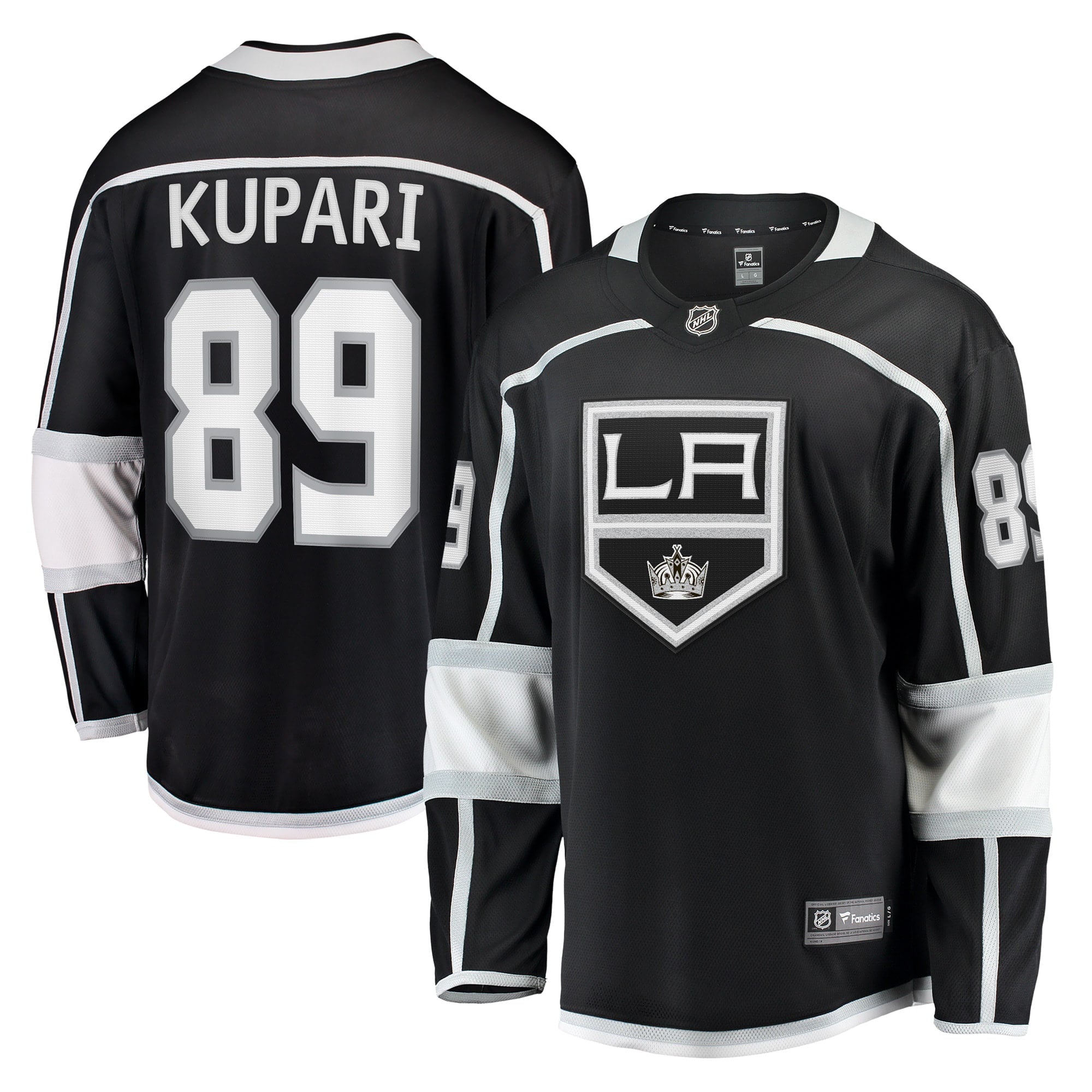 Men's Fanatics Branded Rasmus Kupari Black Los Angeles Kings Home Breakaway Player Jersey - vstockx