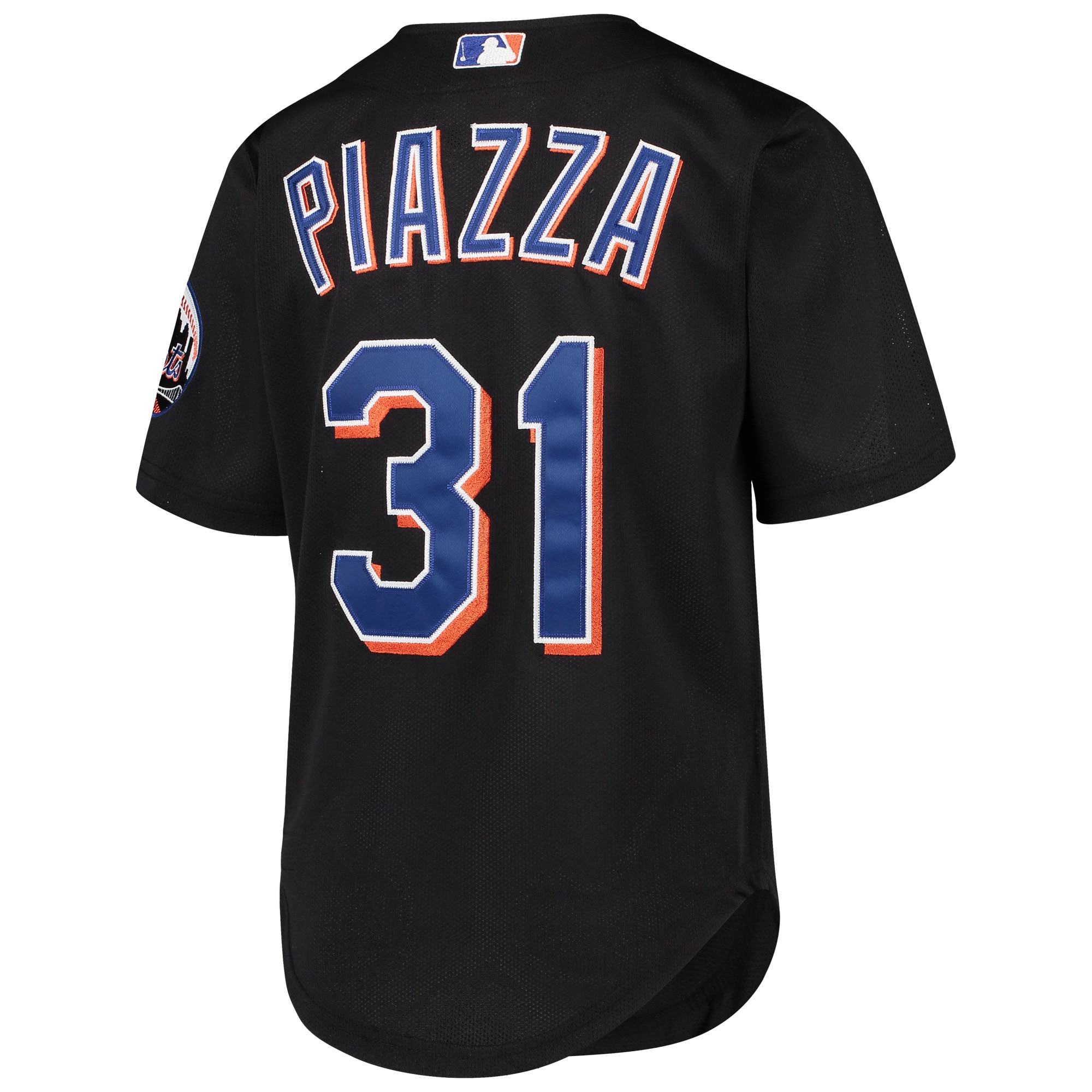 Mike Piazza New York Mets Mitchell & Ness Youth Cooperstown Collection Mesh Batting Practice Jersey - Black - vstockx