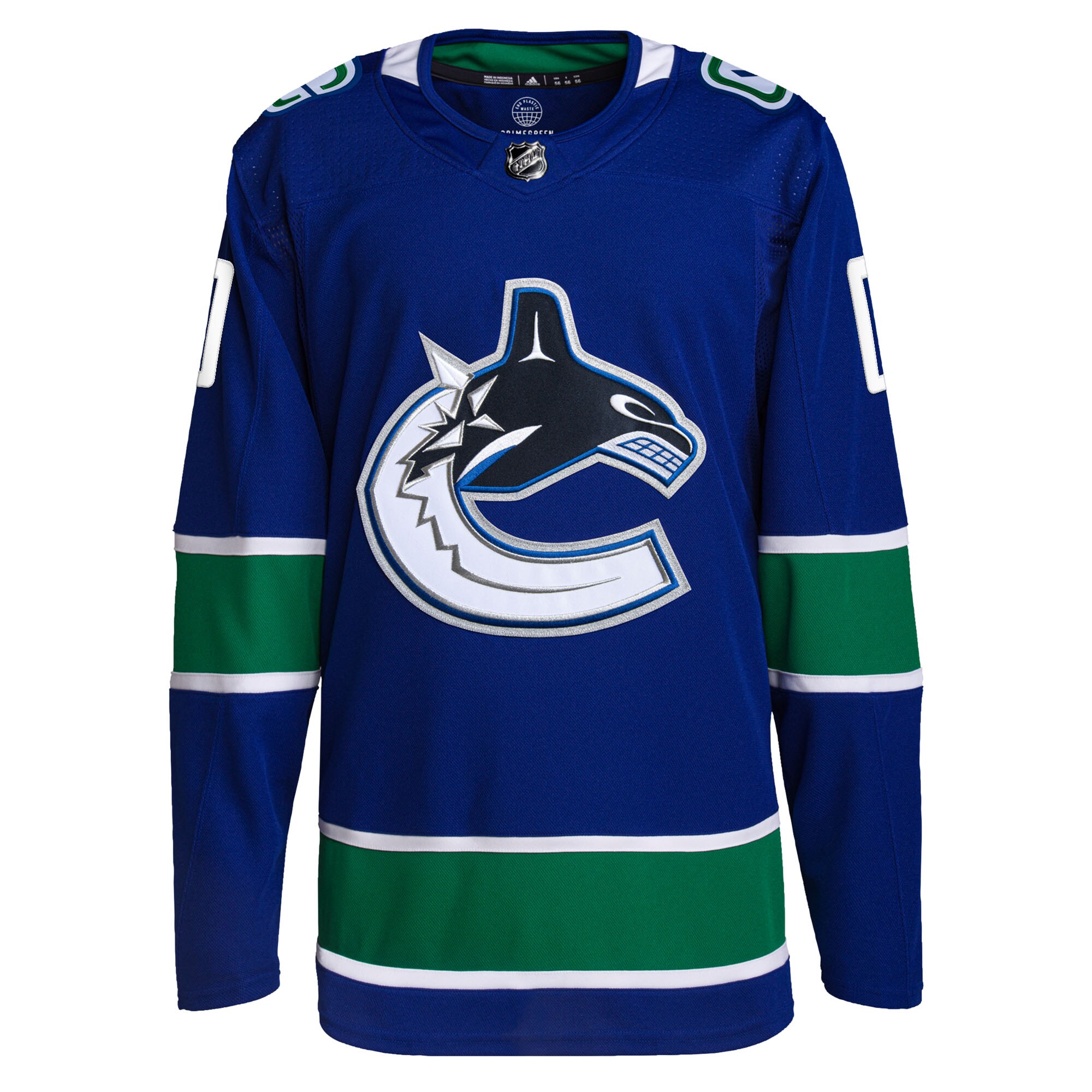 Vancouver Canucks adidas Home Primegreen Authentic Pro Custom Jersey - Royal - vstockx