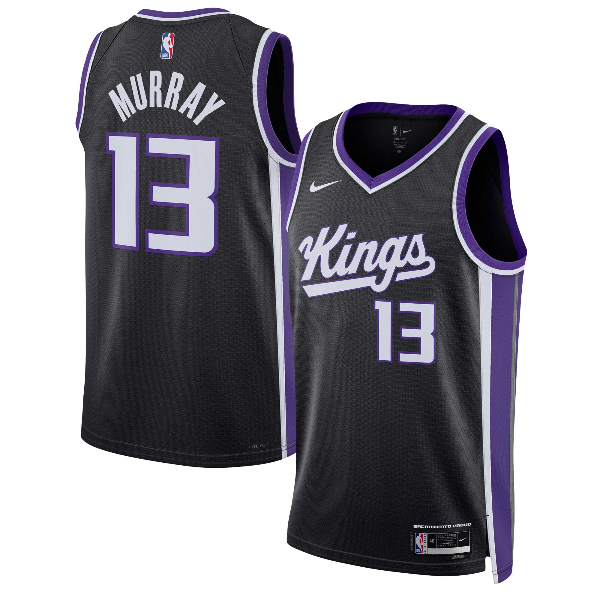 Keegan Murray Sacramento Kings Nike Unisex Swingman Jersey - Association Edition - Black - vstockx