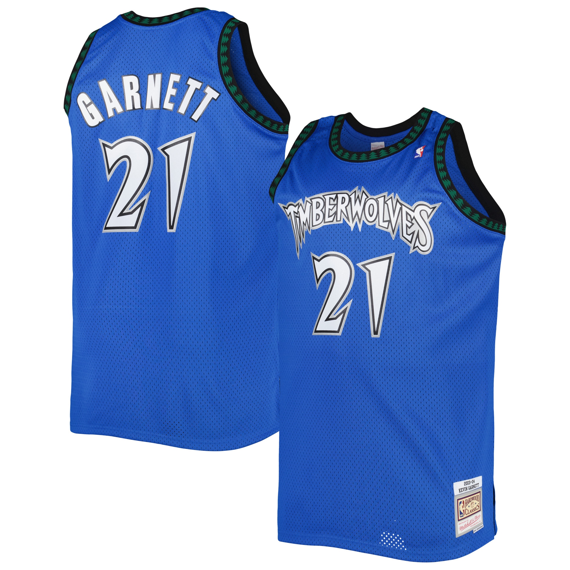 Kevin Garnett Minnesota Timberwolves Mitchell & Ness Big & Tall Hardwood Classics 2003/04 Swingman Jersey - Blue - vstockx