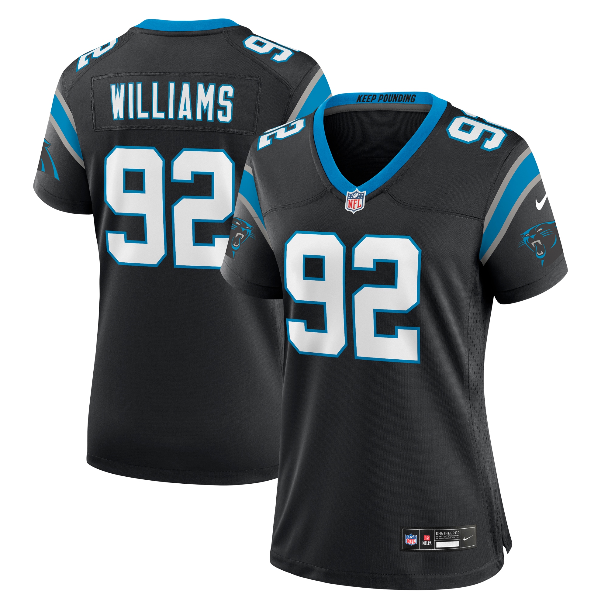Raequan Williams Carolina Panthers Nike Women's Team Game Jersey - Black - vstockx