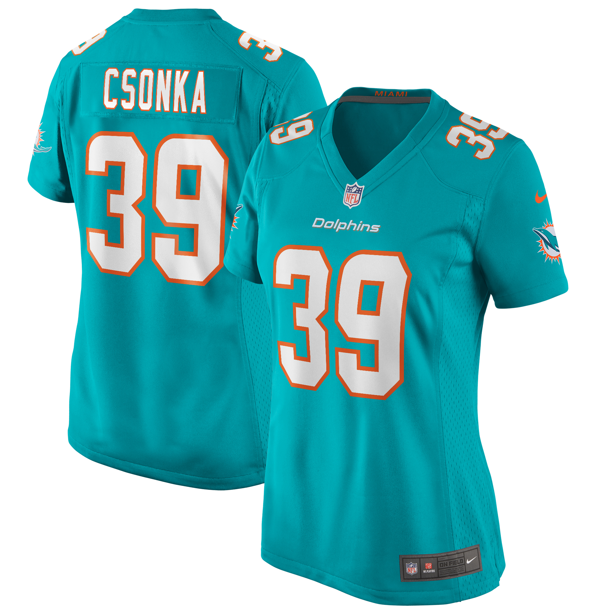 Larry Csonka Miami Dolphins Nike Women's Game Retired Player Jersey - Aqua - vstockx