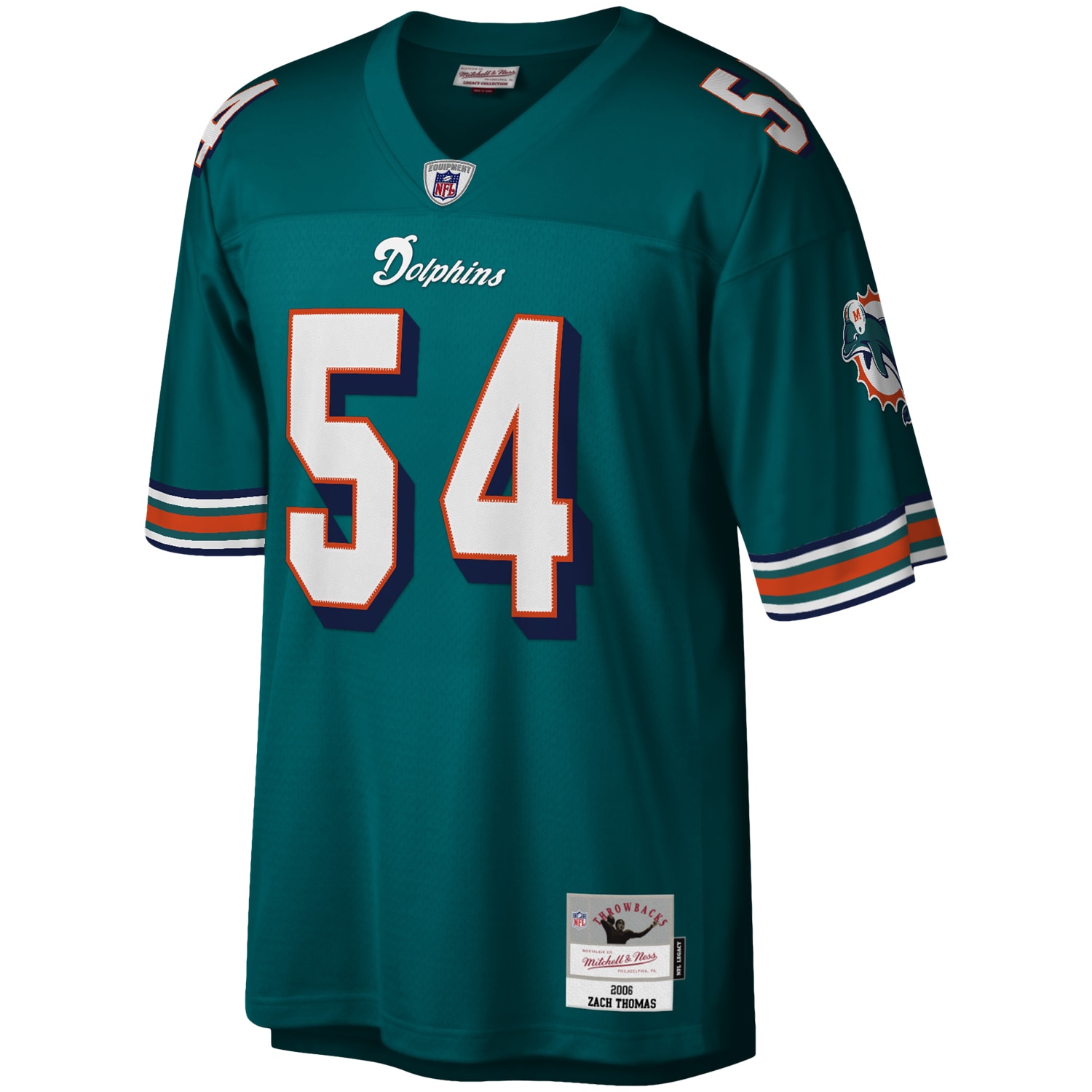 Zach Thomas Miami Dolphins Mitchell & Ness Legacy Replica Jersey - Aqua - vstockx