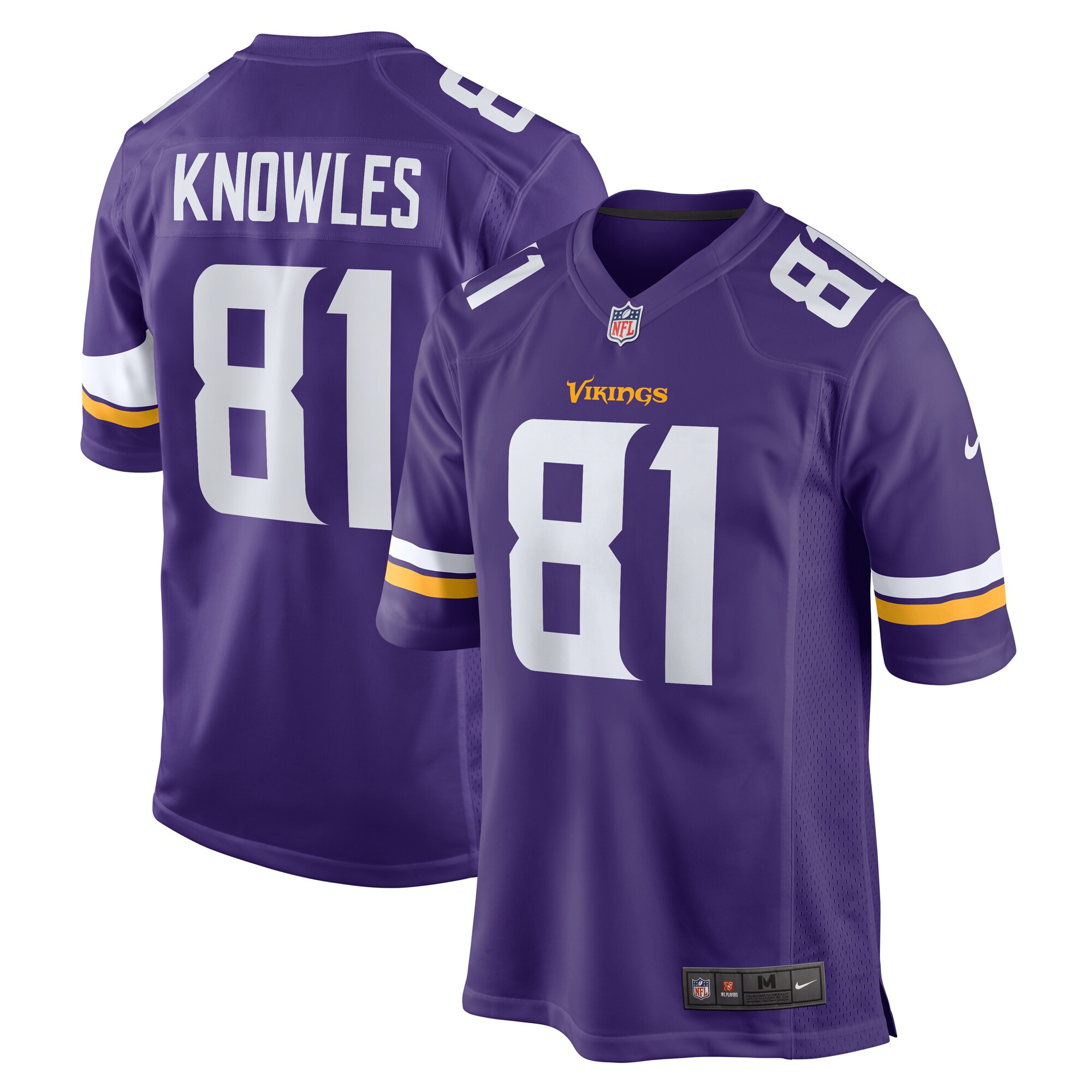 Malik Knowles Minnesota Vikings Nike Team Game Jersey - Purple - vstockx