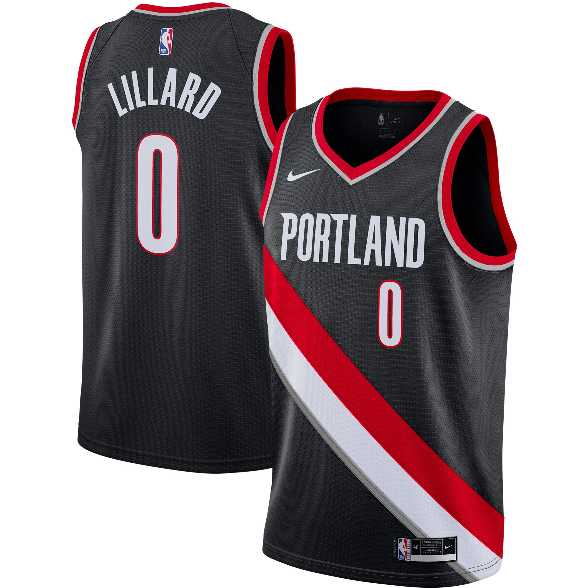 Damian Lillard Portland Trail Blazers Nike Swingman Jersey Black - Icon Edition - vstockx