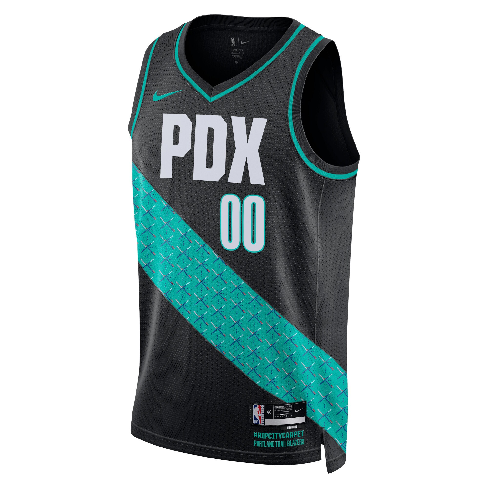 Portland Trail Blazers Nike Unisex 2022/23 Swingman Custom Jersey - City Edition - Black - vstockx