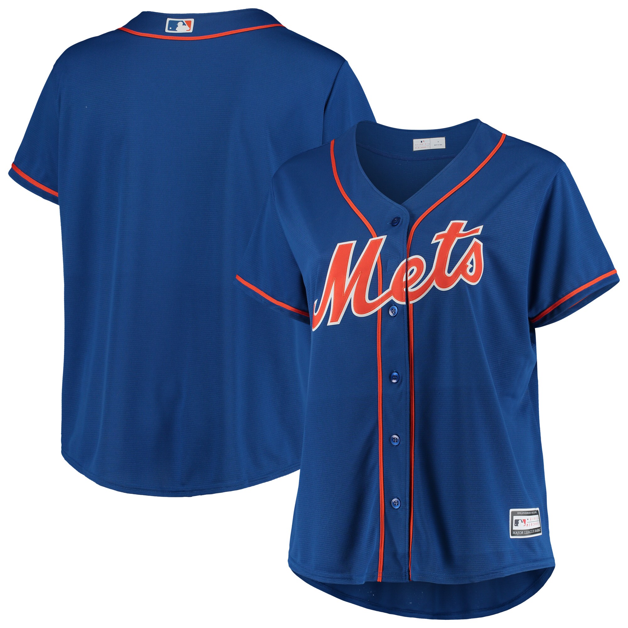 New York Mets Women's Plus Size Alternate Replica Team Jersey - Royal - vstockx