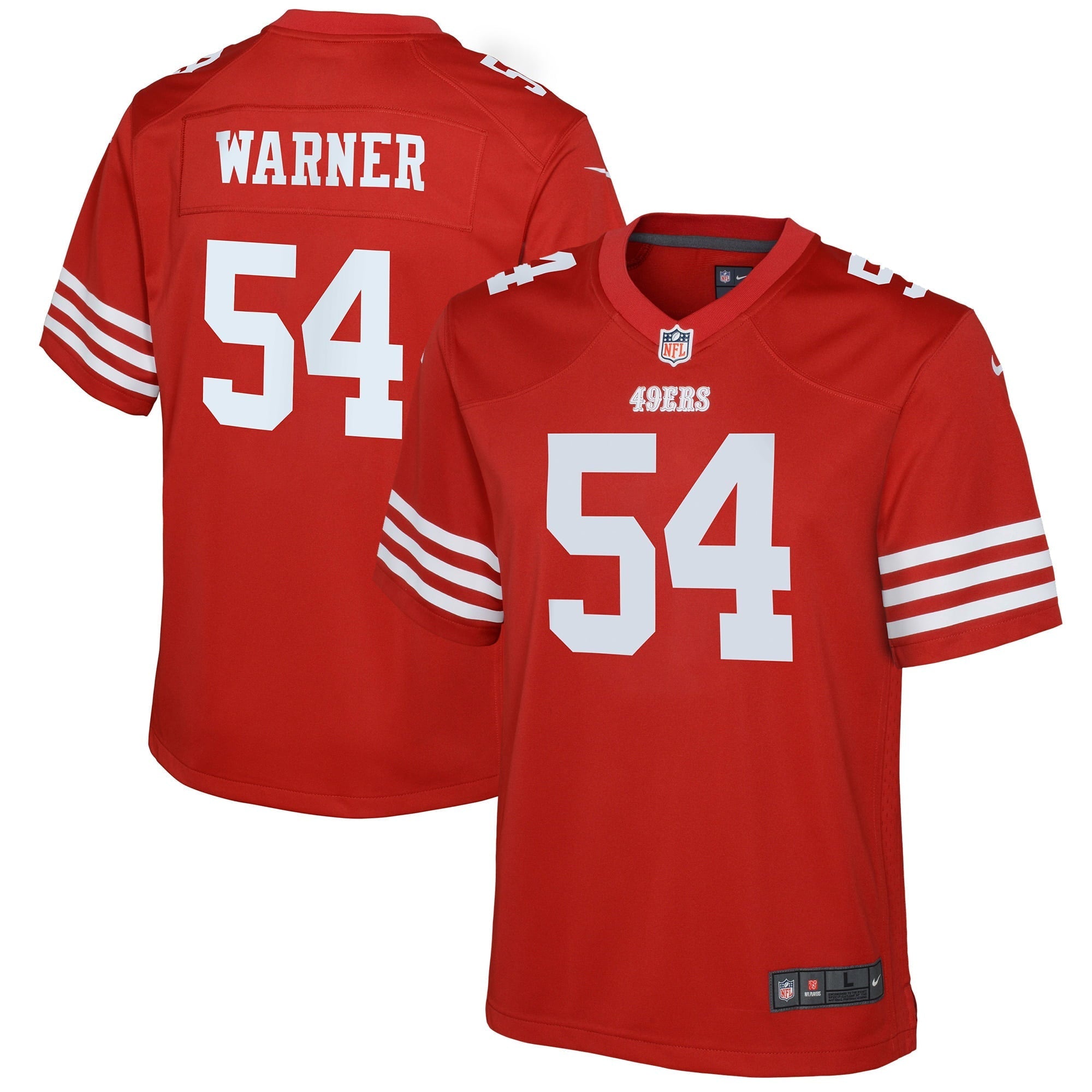 Youth Nike Fred Warner Scarlet San Francisco 49ers Game Jersey - vstockx