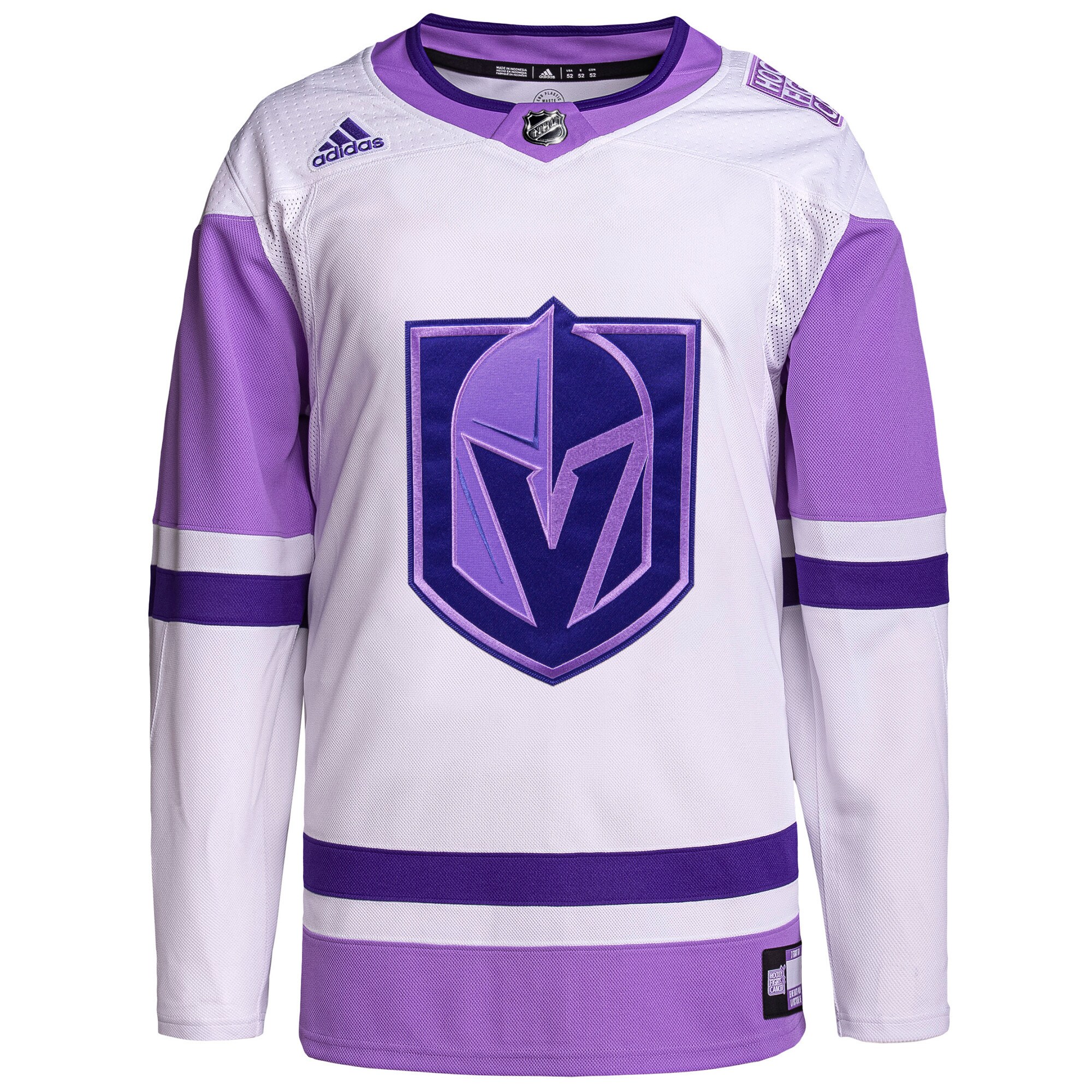 Vegas Golden Knights adidas Hockey Fights Cancer Primegreen Authentic Custom Jersey - White/Purple - vstockx