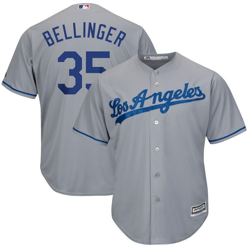 Youth Los Angeles Dodgers Cody Bellinger Cool Base Replica Jersey Grey - vstockx