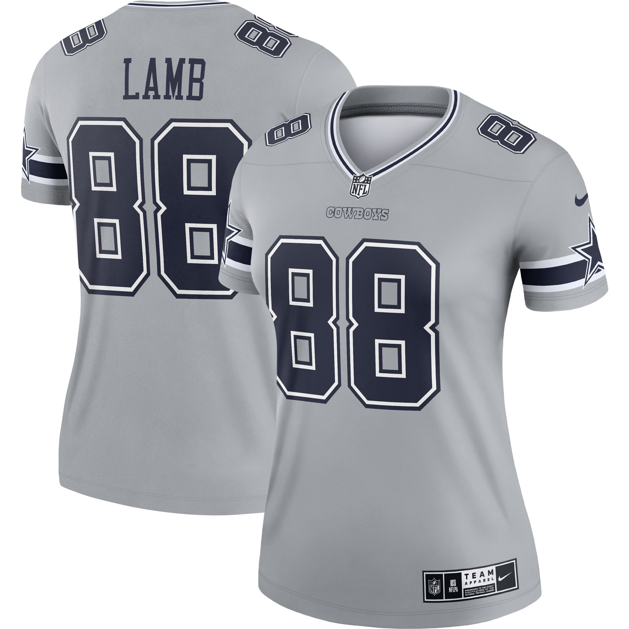 CeeDee Lamb Dallas Cowboys Nike Women's Inverted Legend Jersey - Gray - vstockx