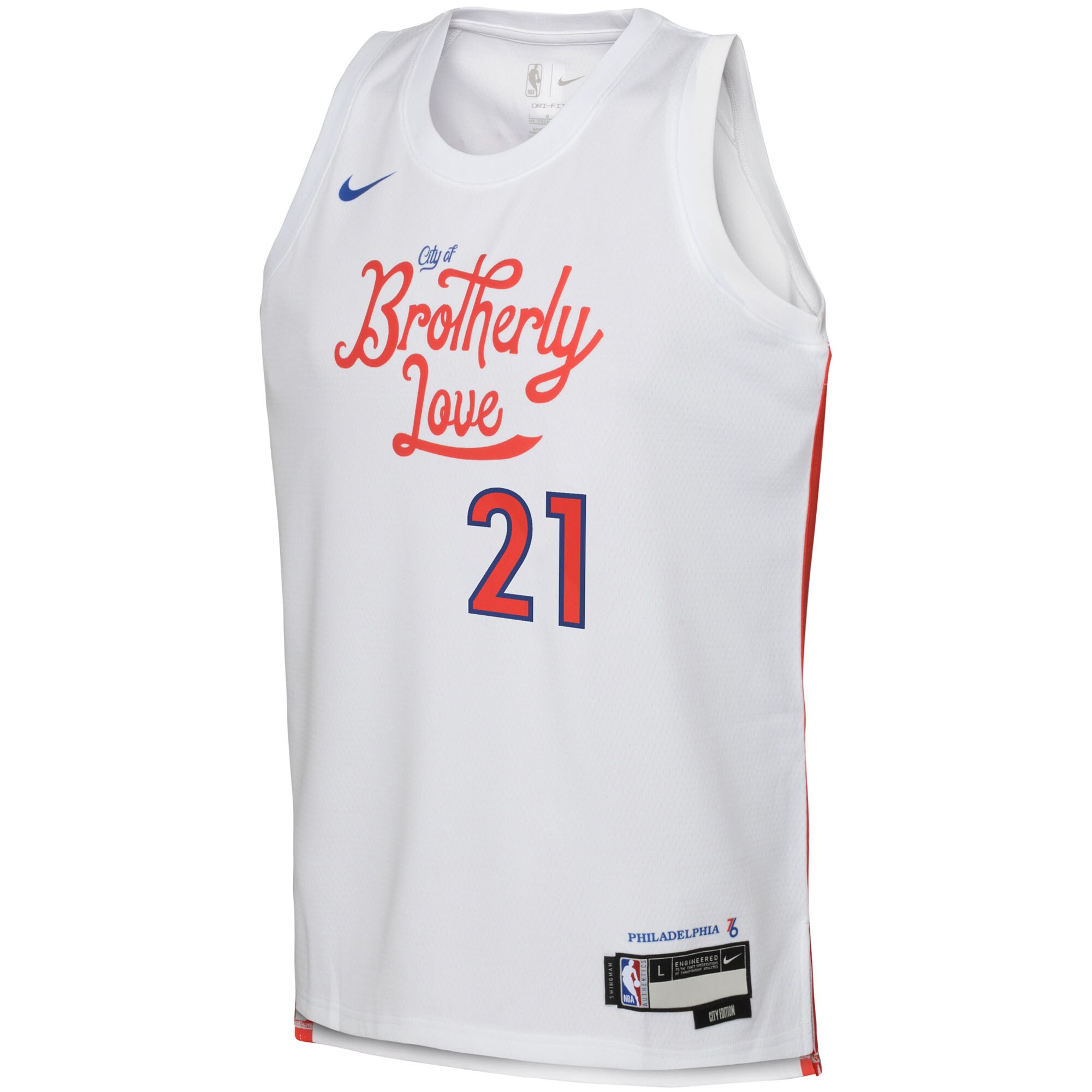 Joel Embiid Philadelphia 76ers Nike Youth 2022/23 Swingman Jersey - City Edition - White - vstockx