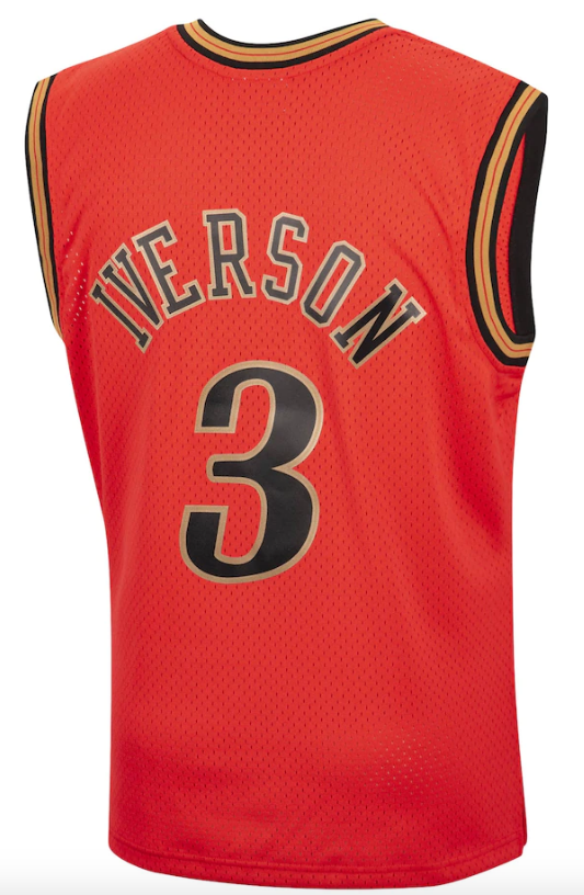 Men's Philadelphia 76ers Allen Iverson Mitchell & Ness Hardwood Classics Reload 2.0 Swingman Jersey - Red - vstockx
