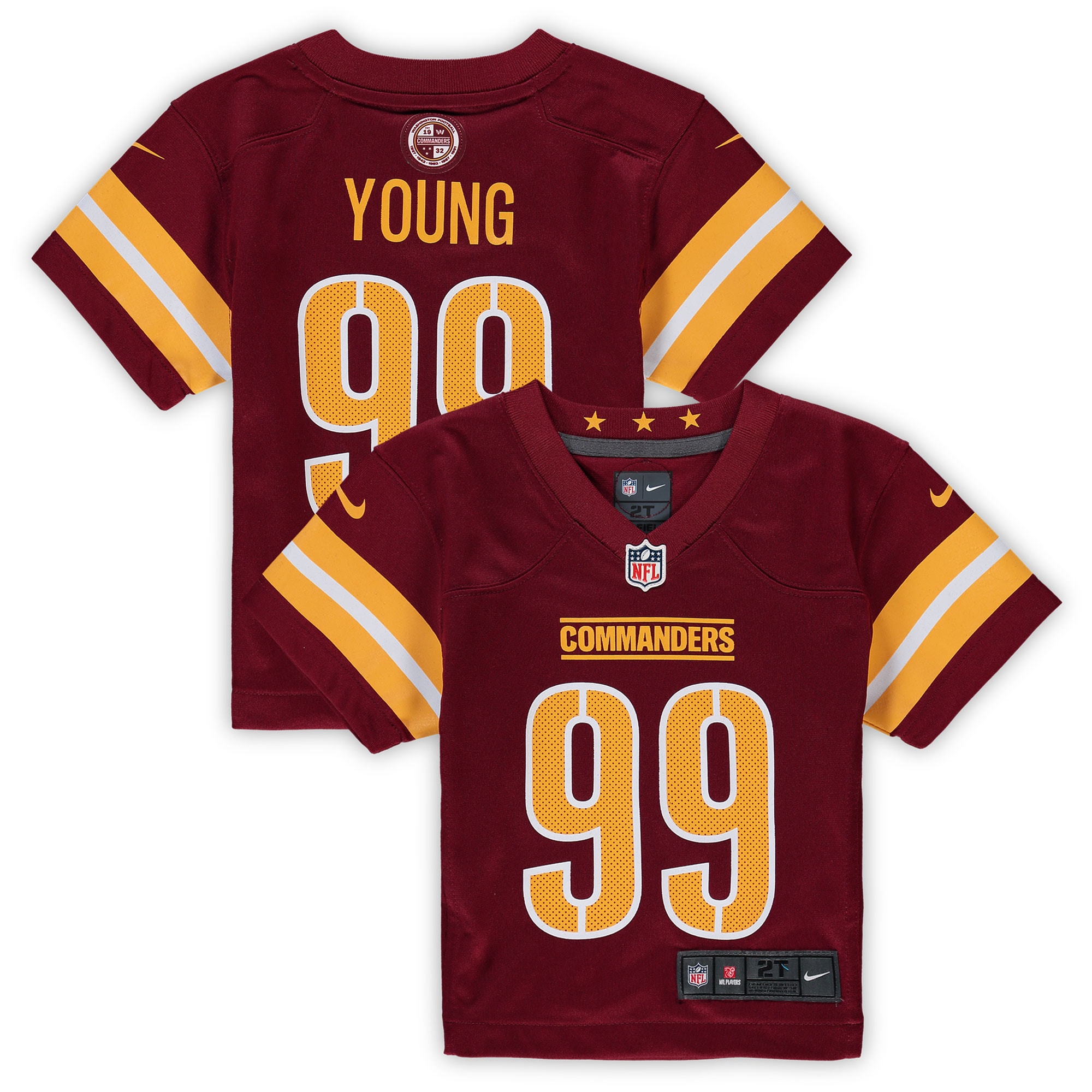 Chase Young Washington Commanders Nike Toddler Game Jersey - Burgundy - vstockx