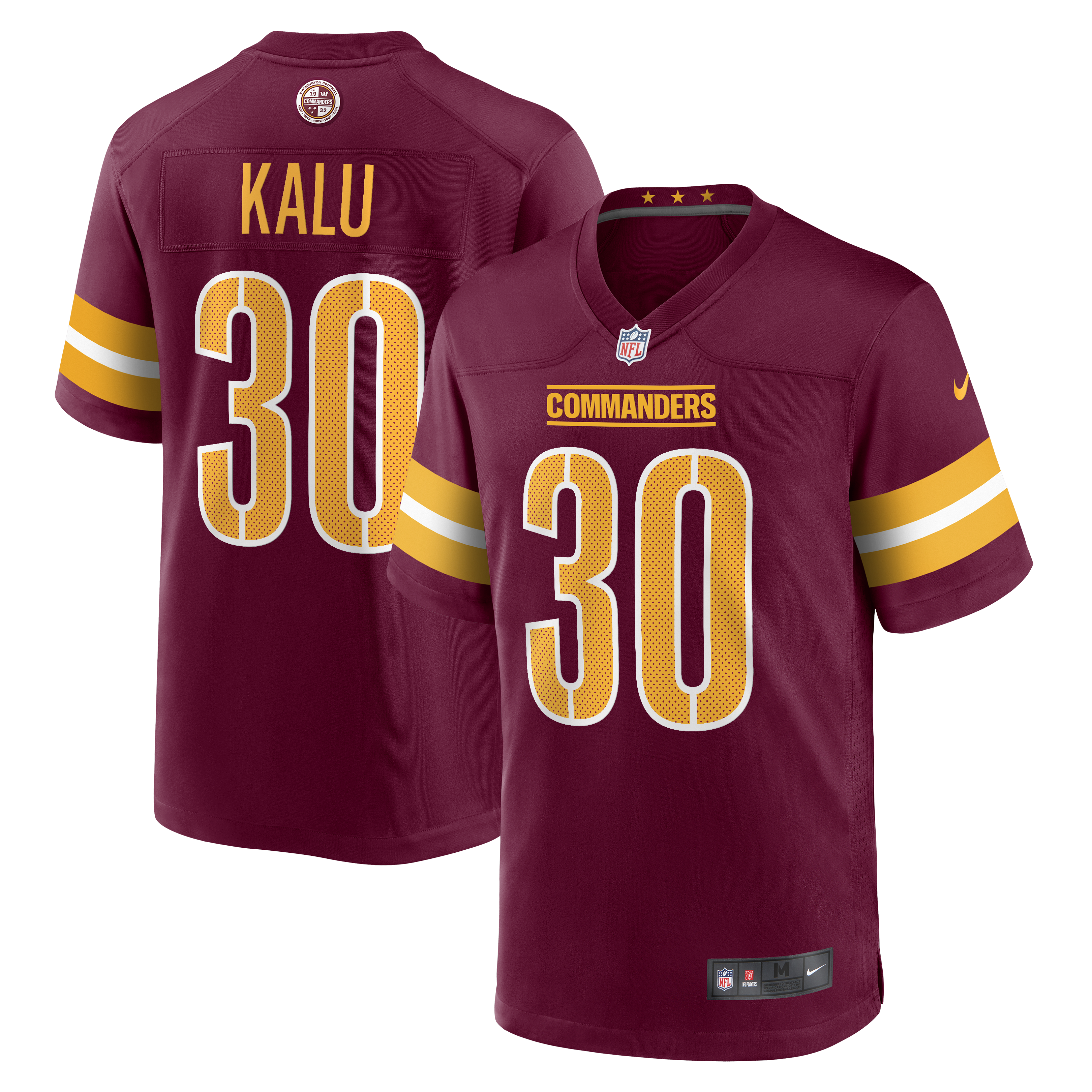 Joshua Kalu Washington Commanders Nike Game Jersey - Burgundy - vstockx
