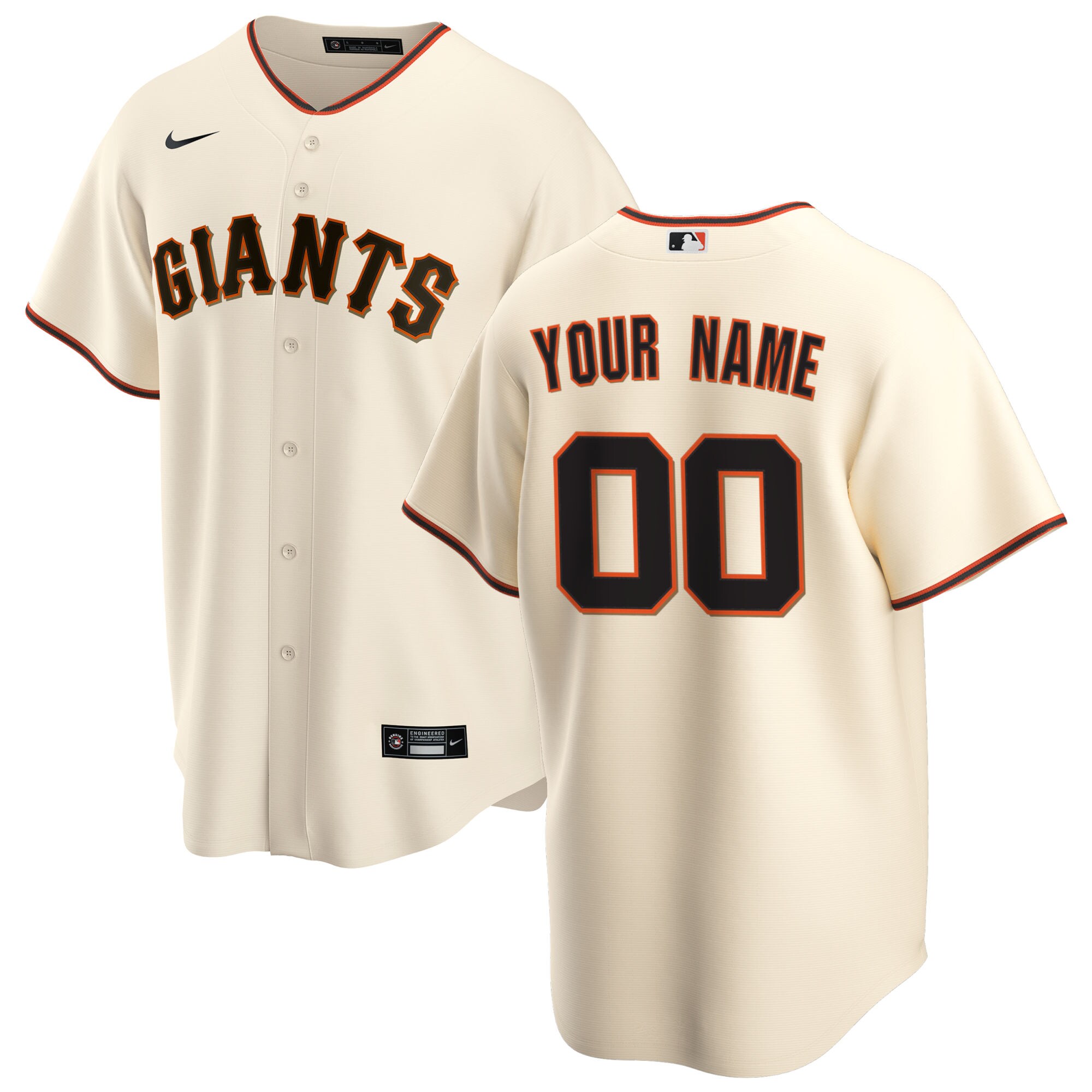 San Francisco Giants Nike Home Replica Custom Jersey - Cream - vstockx