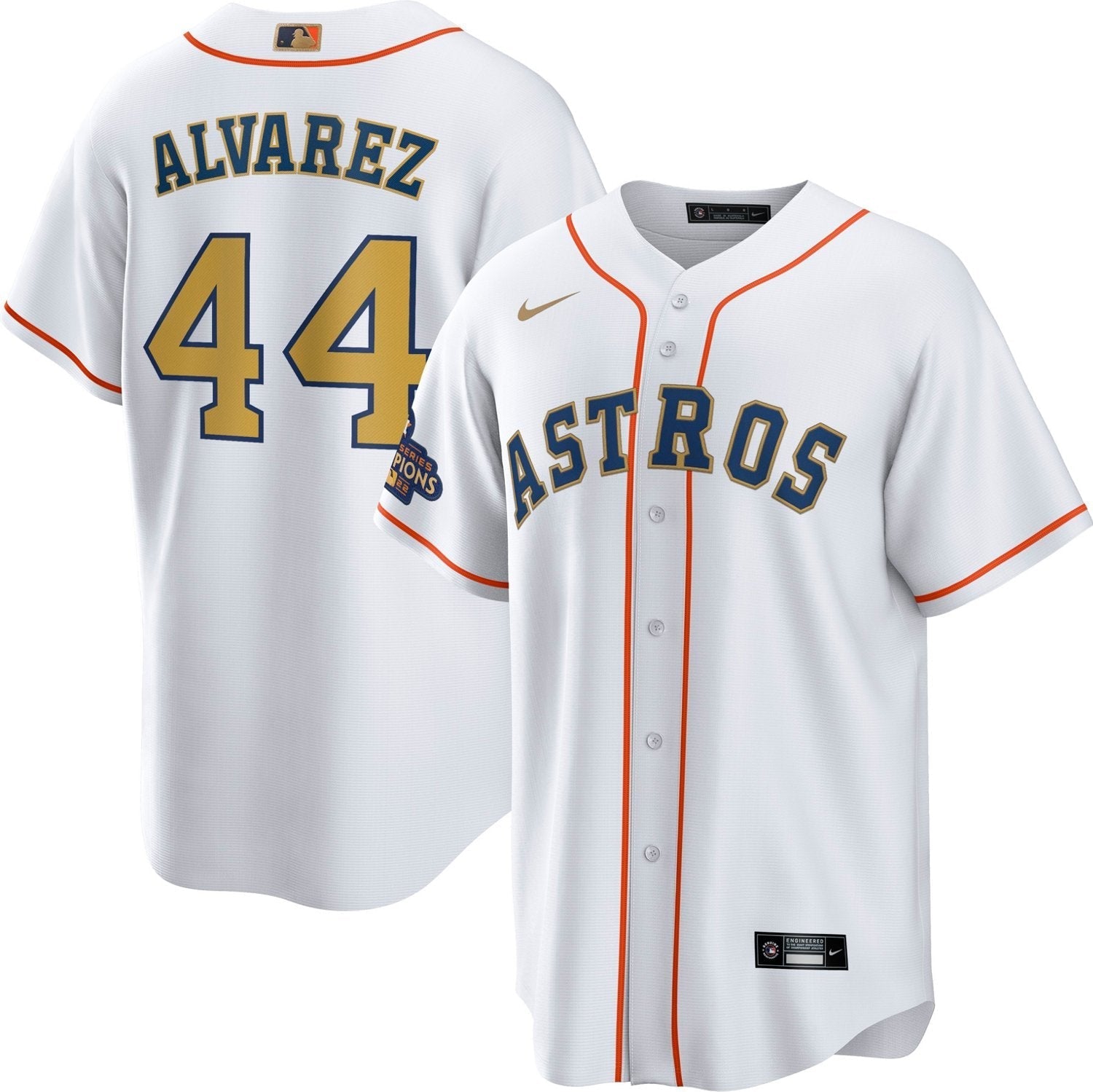 Nike Men's Houston Astros Alvarez Gold Replica Jersey - vstockx