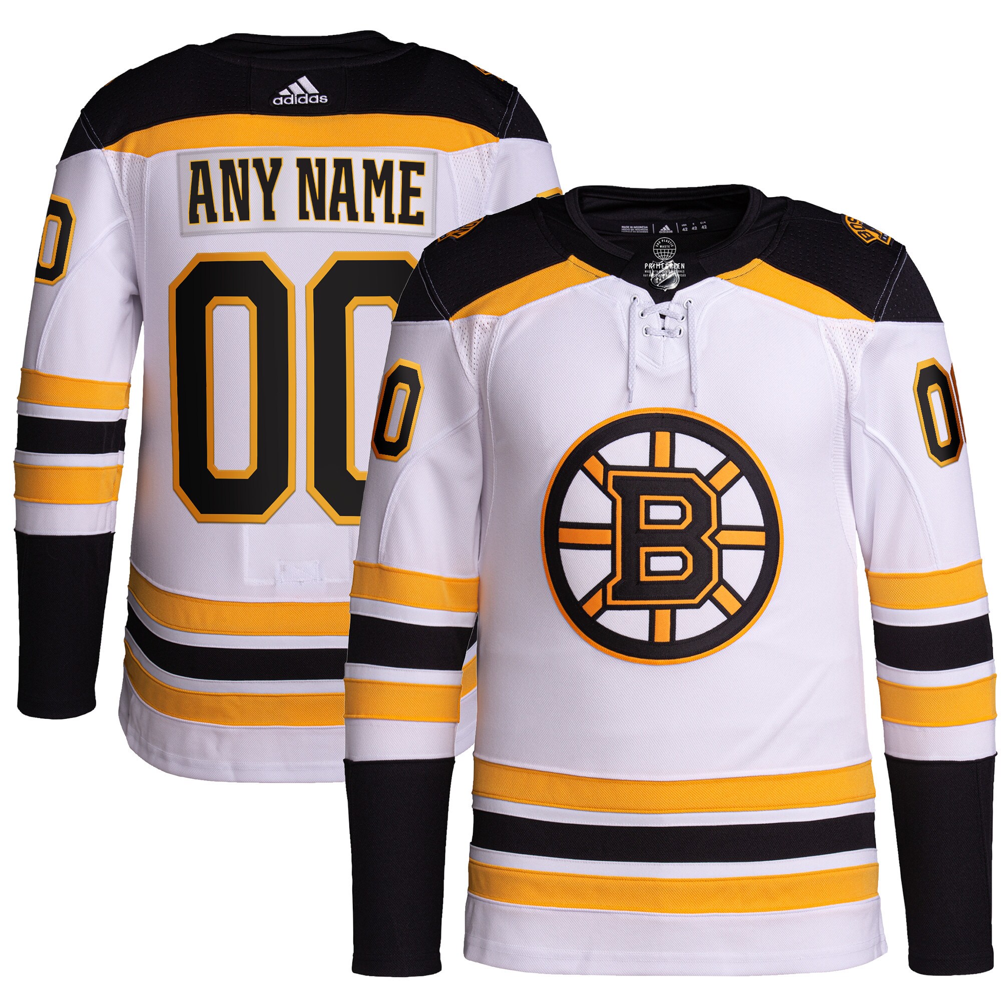 Boston Bruins adidas Away Primegreen Authentic Pro Custom Jersey - White - vstockx