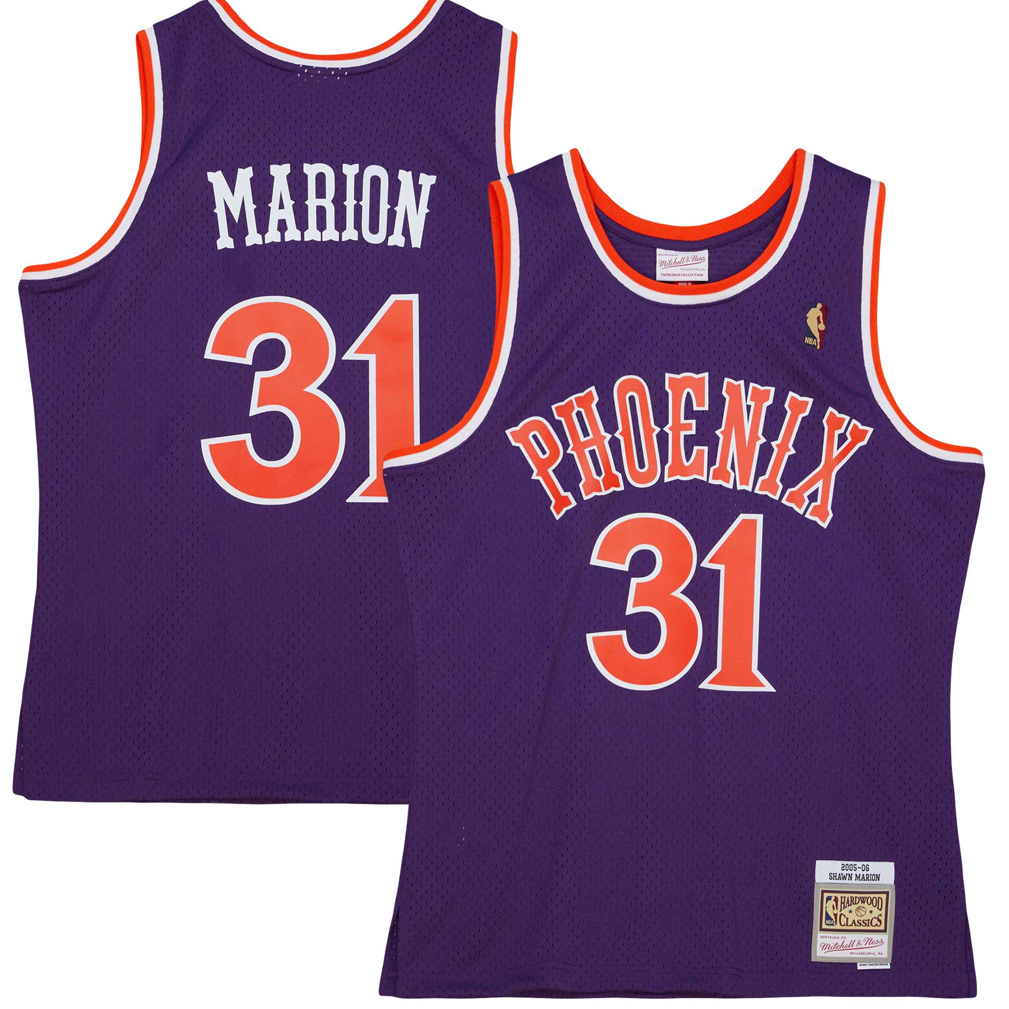 Shawn Marion Phoenix Suns Mitchell & Ness 2001/02 Hardwood Classics Swingman Jersey - Purple - vstockx