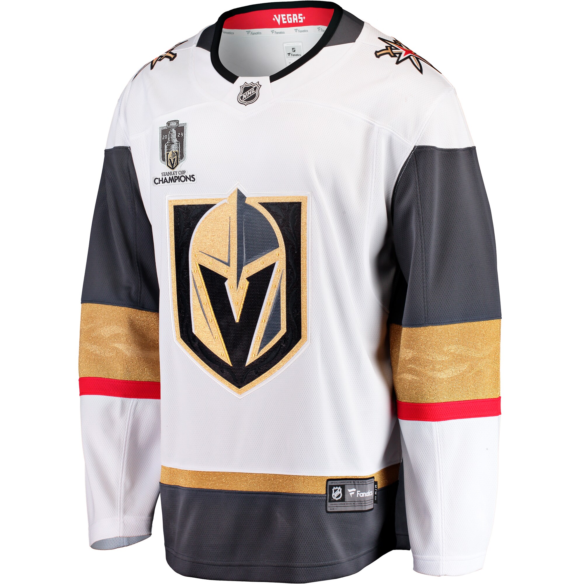 Vegas Golden Knights Fanatics Branded 2023 Stanley Cup Champions Away Breakaway Jersey - White - vstockx